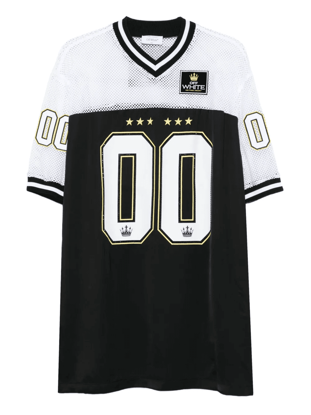 mesh-panel number-print dress - Image 1