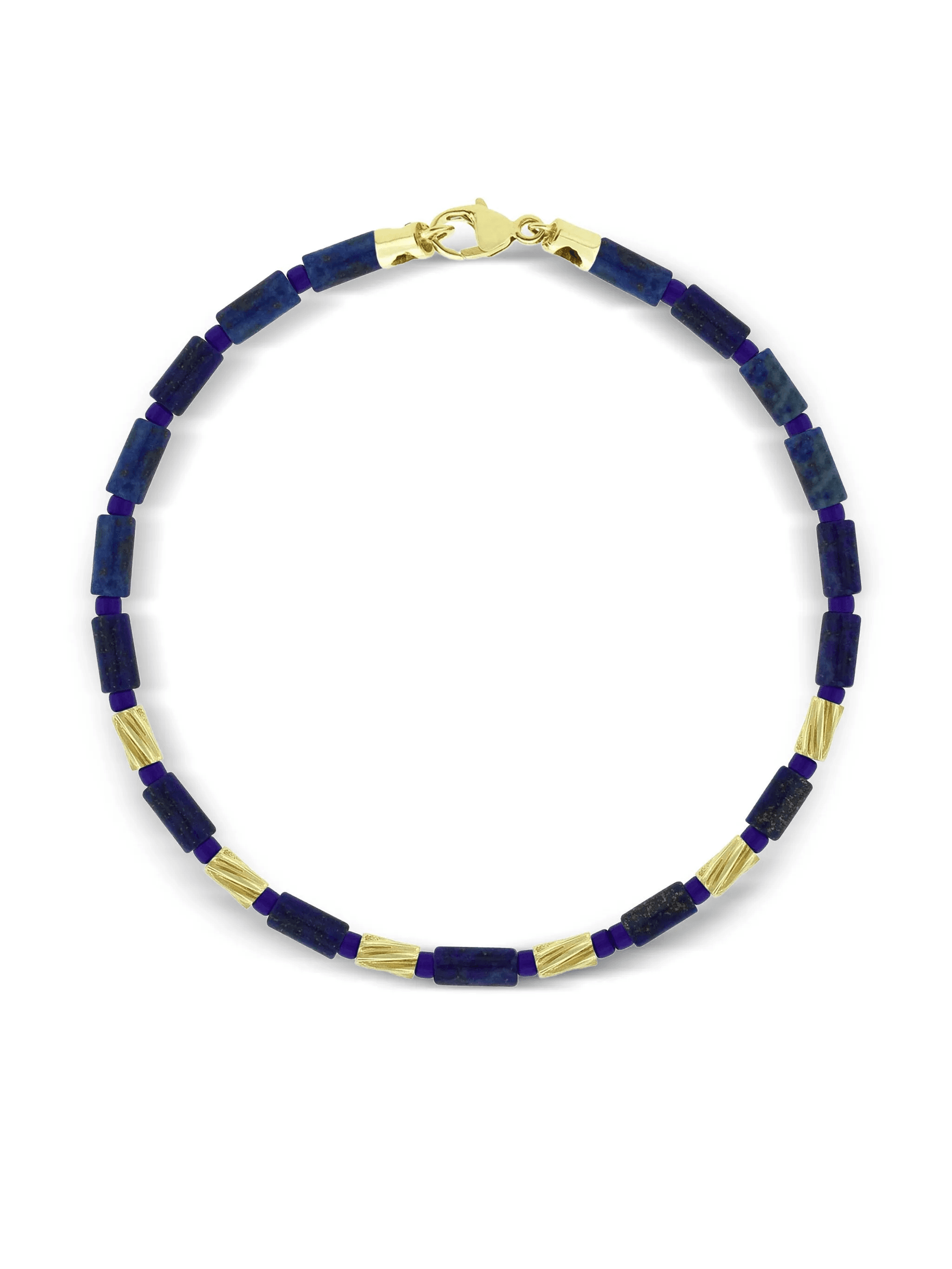 14K yellow gold lapis lazuli bracelet - Image 1