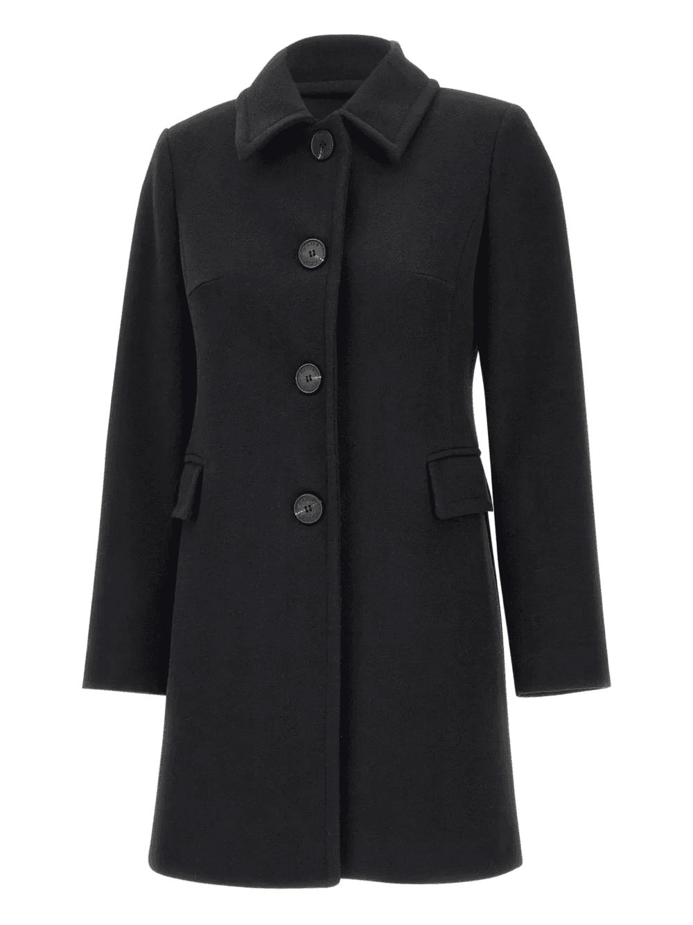 single-breasted flap-pocket coat - Image 1