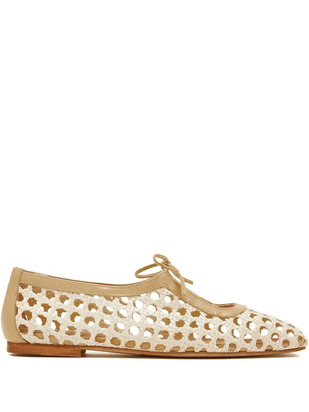 woven lace-up ballet flats - Image 1
