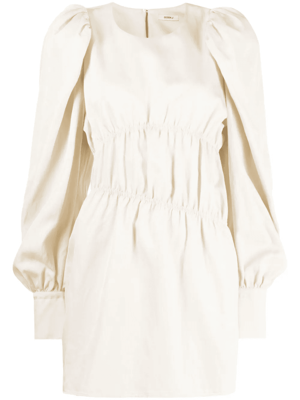 puffed-sleeves ruched dress - Image 1