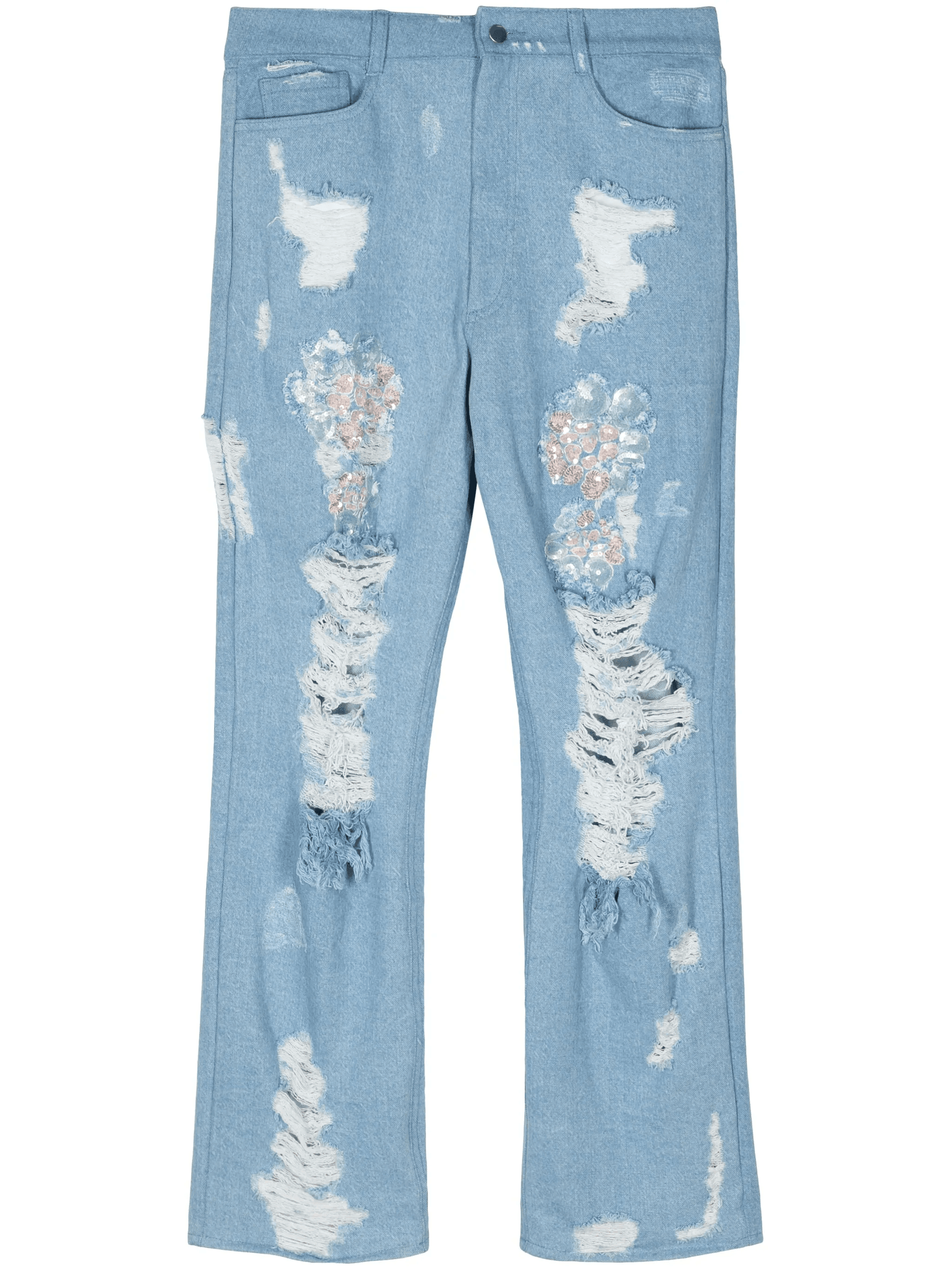 sequin-detail distressed jeans - Image 1