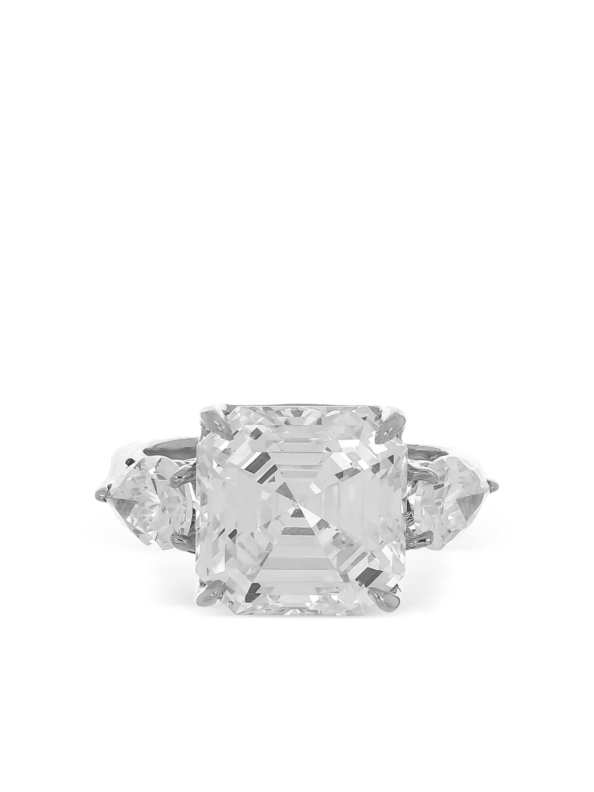 square-cut pear side-stones ring - Image 1