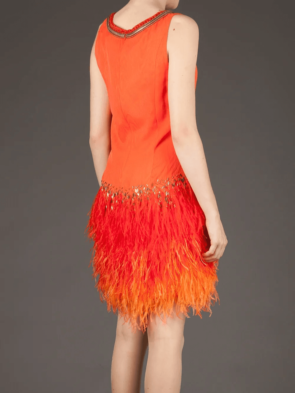 feathered jersey dress - Image 1
