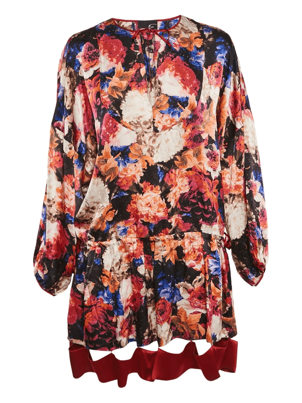 floral-print silk dress - Image 1