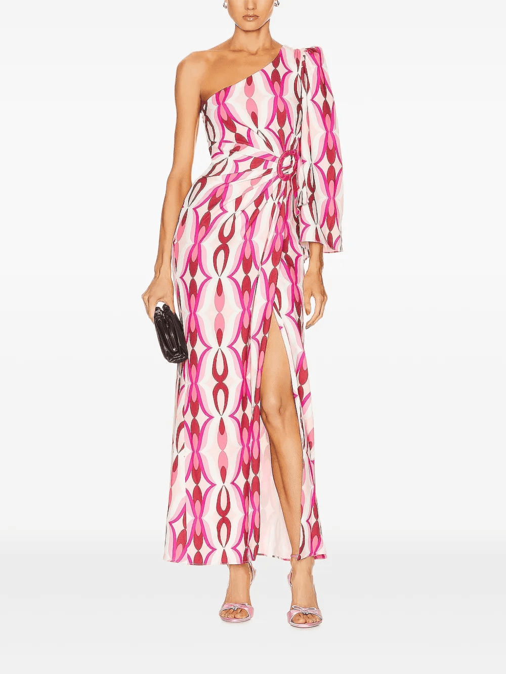 one-shoulder patterned maxi dress - Image 1