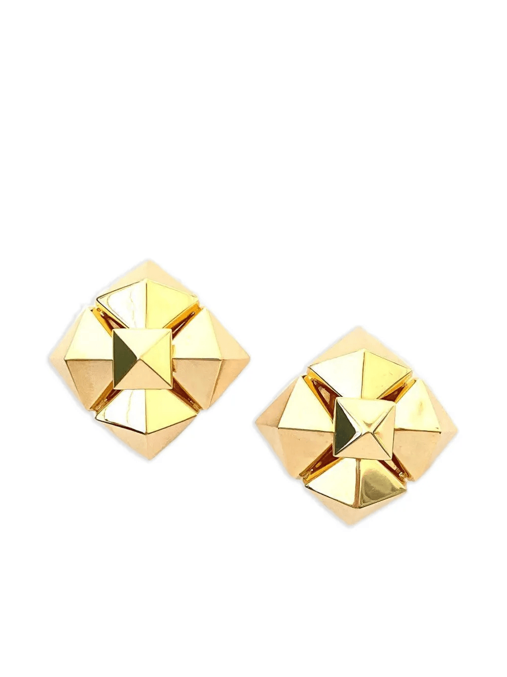 18K yellow gold Pyramid Cluster earrings - Image 1