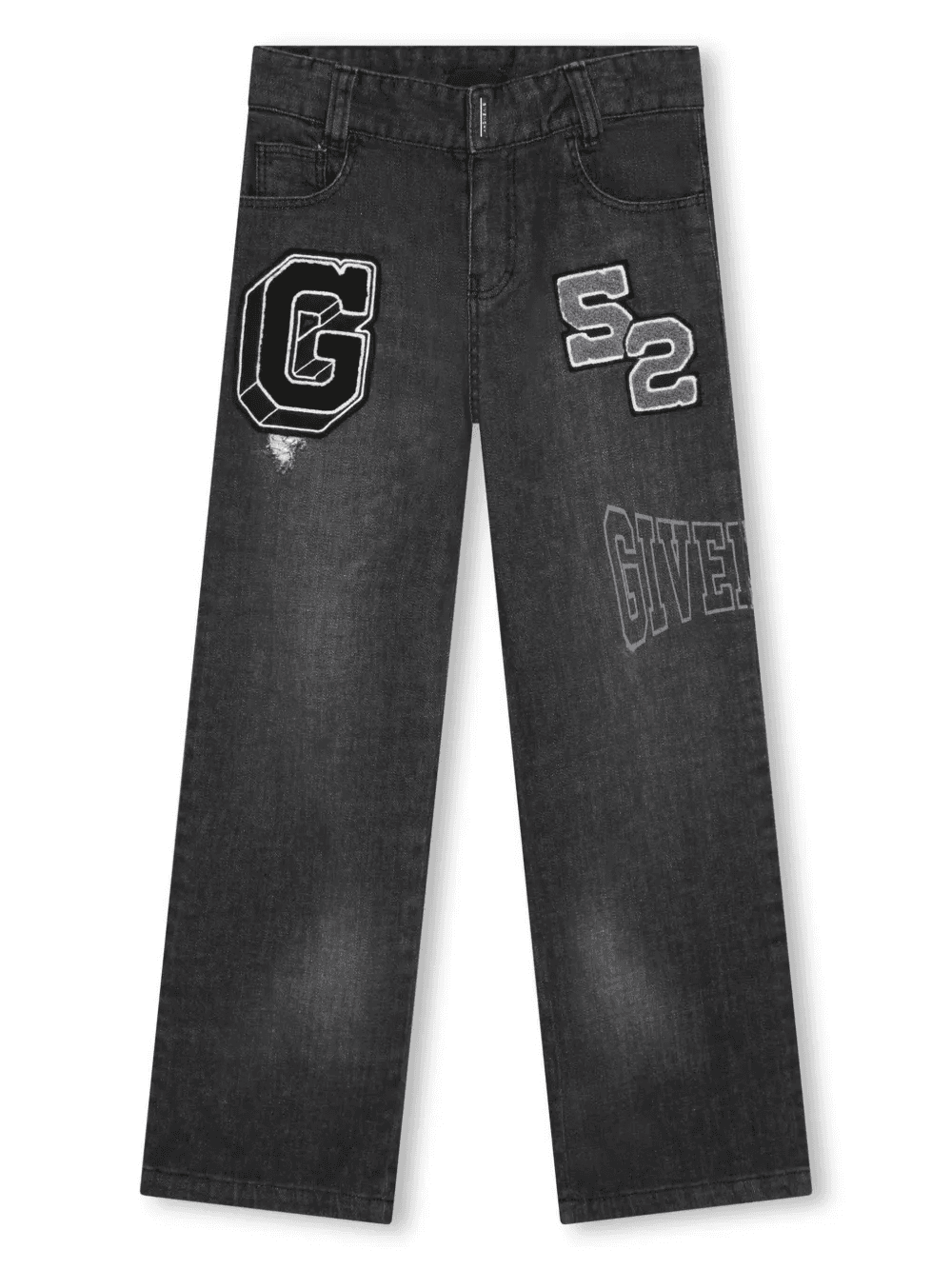 logo-embroidered cotton jeans - Image 1
