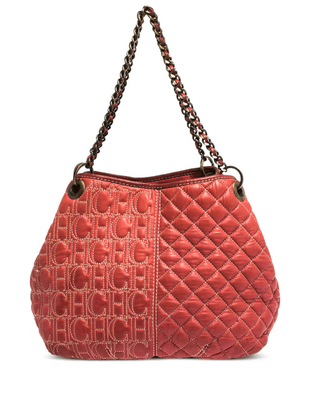 pre-owned quilted leather shoulder bag - Image 1