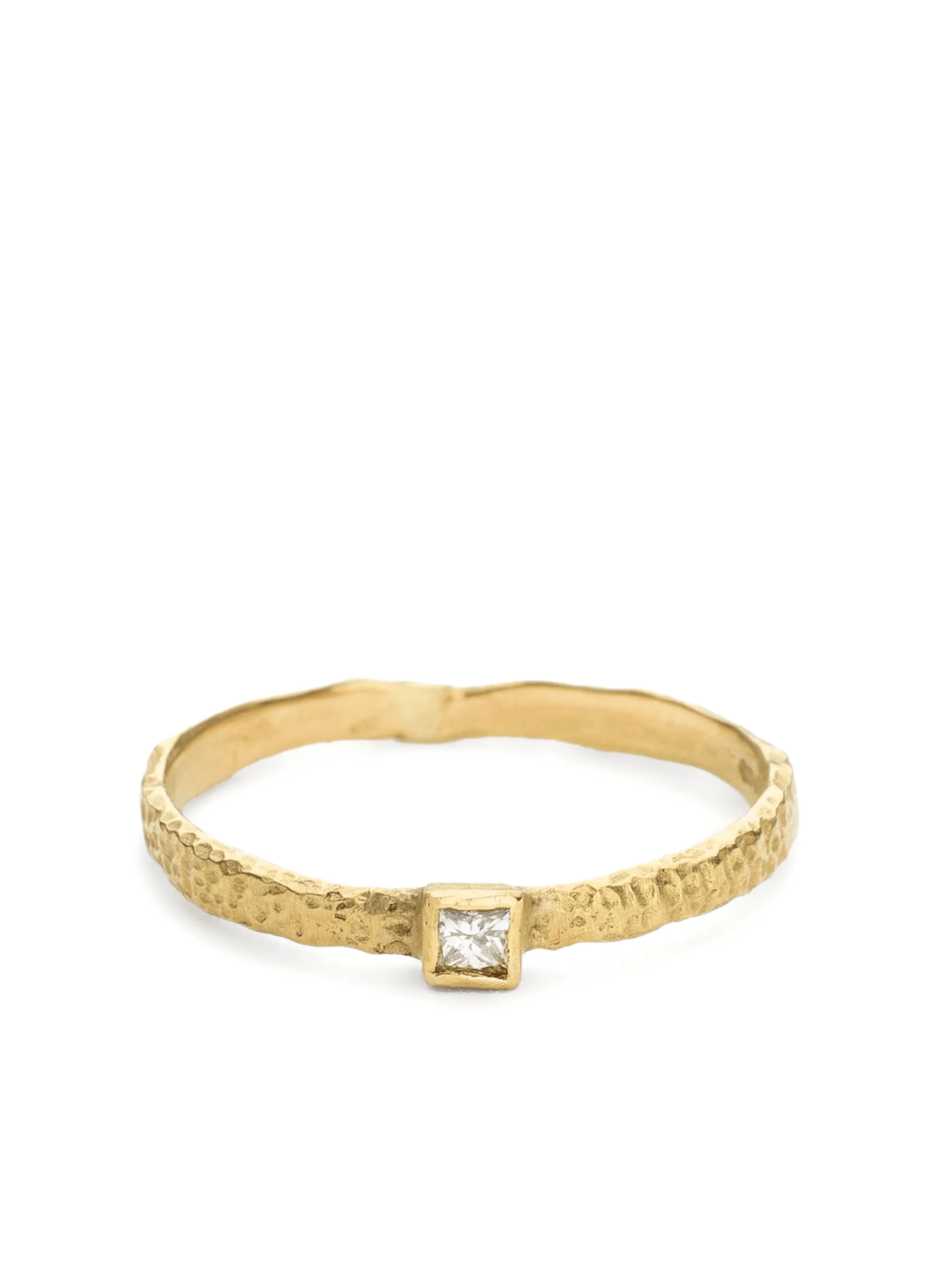 18kt yellow gold diamond ring - Image 1