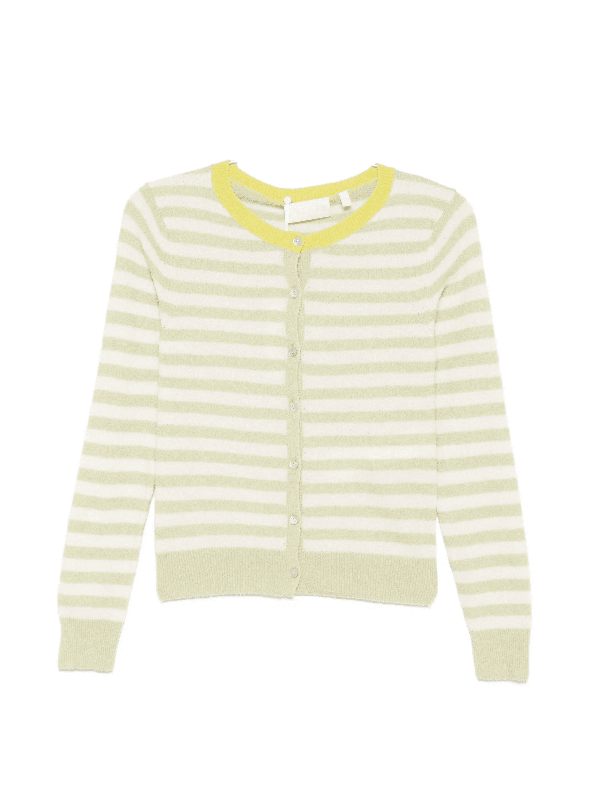 striped round-neck cardigan - Image 1