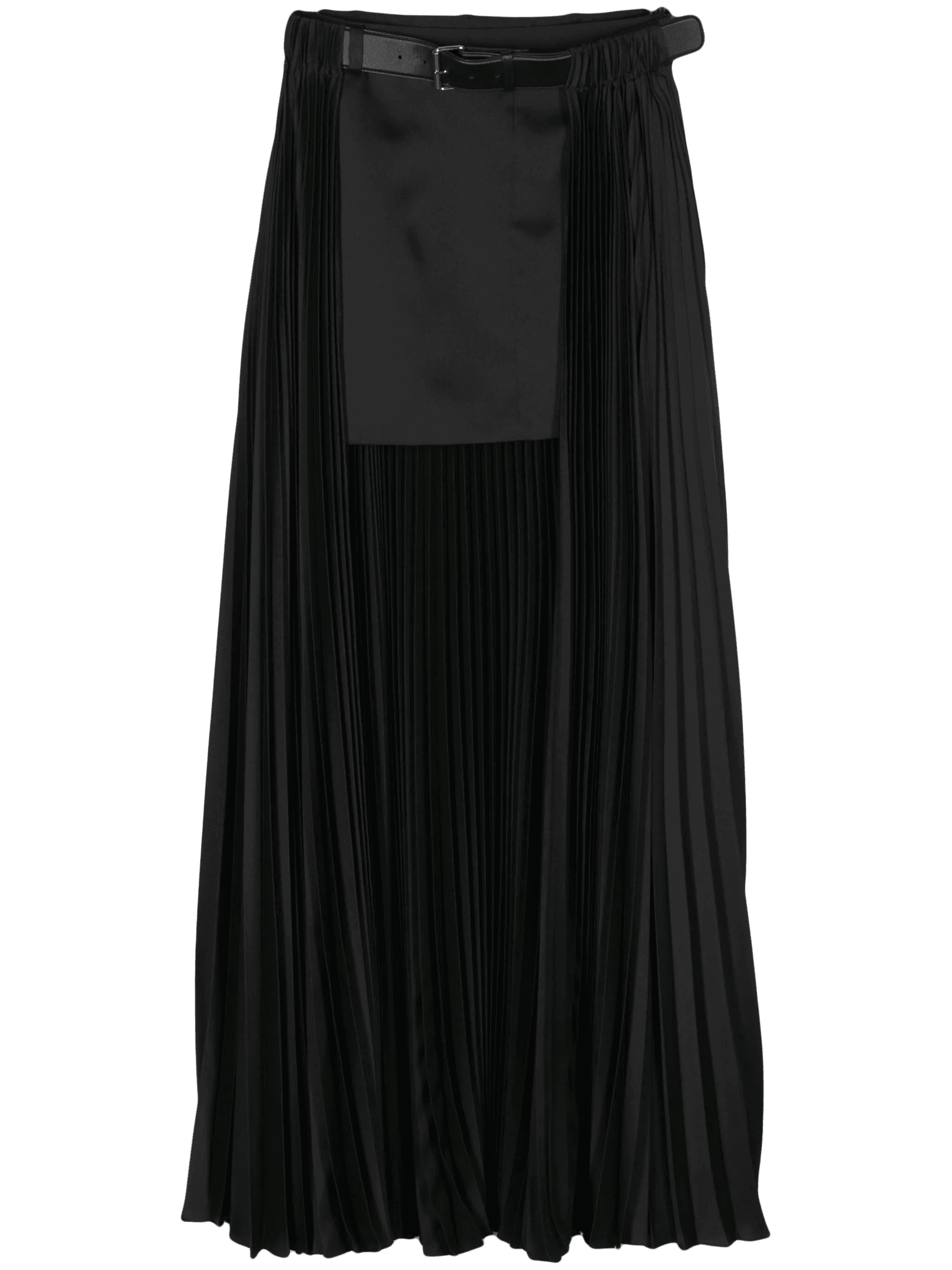 pleated-overlayer belted skirt - Image 1