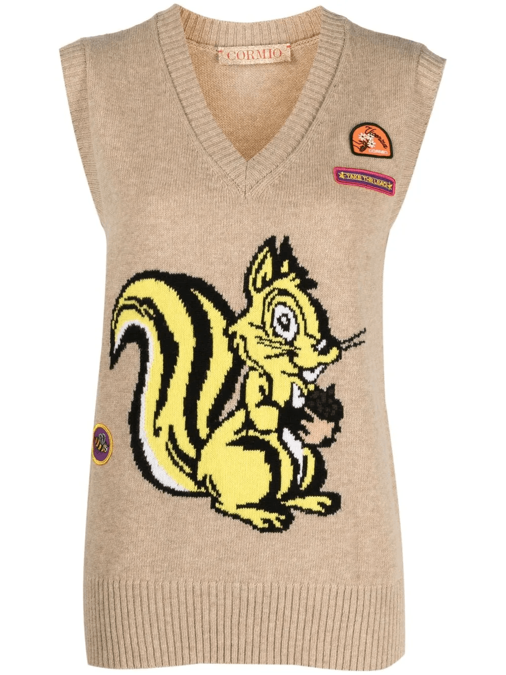 squirrel-print knit vest - Image 1