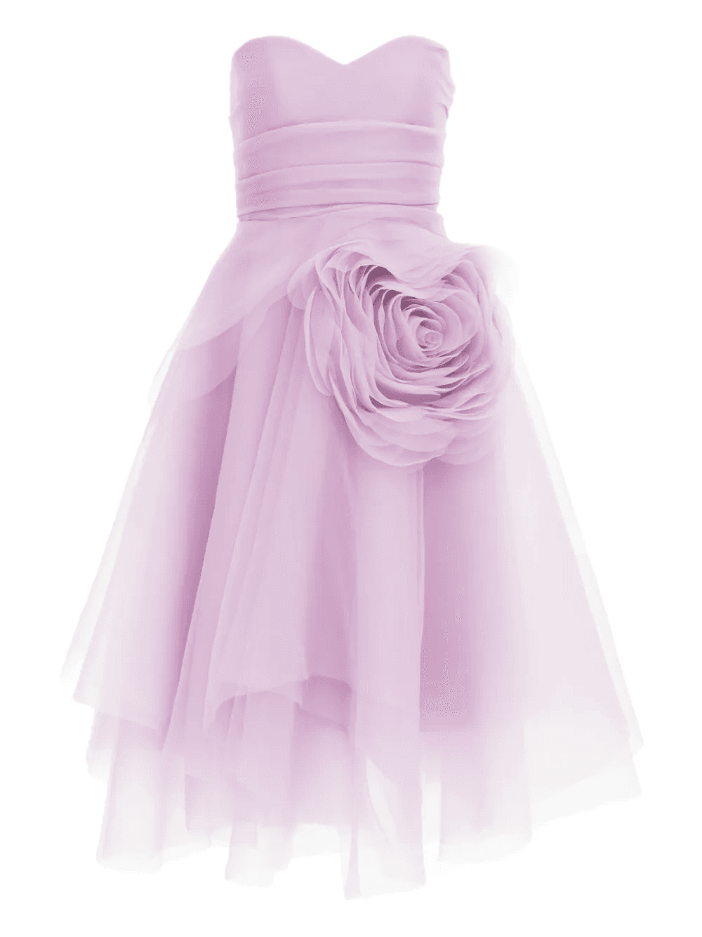 floral-appliqué strapless dress - Image 1