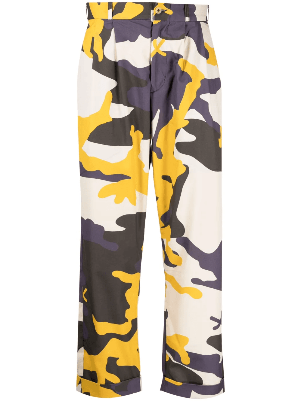 camouflage-pattern cropped cotton trousers - Image 1