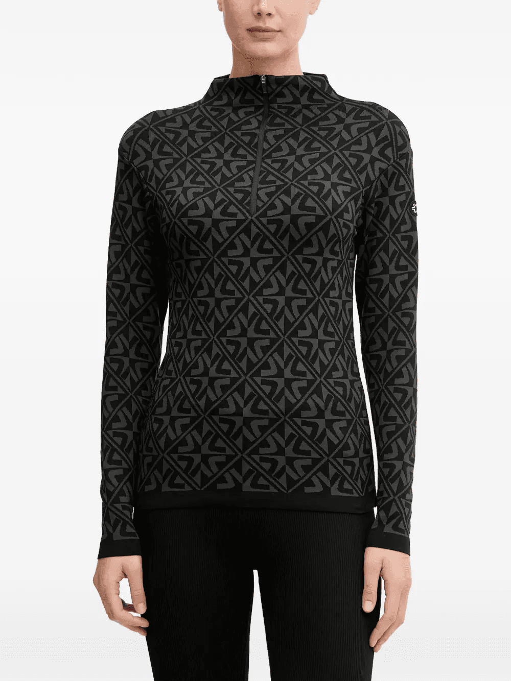 geometric-pattern zip-fastening sweatshirt - Image 1