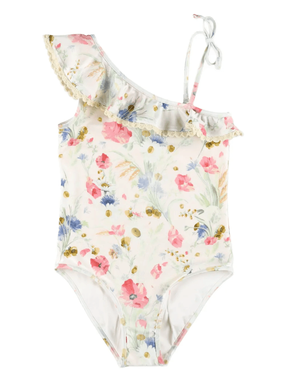 floral-print one-shoulder swimsuit - Image 1