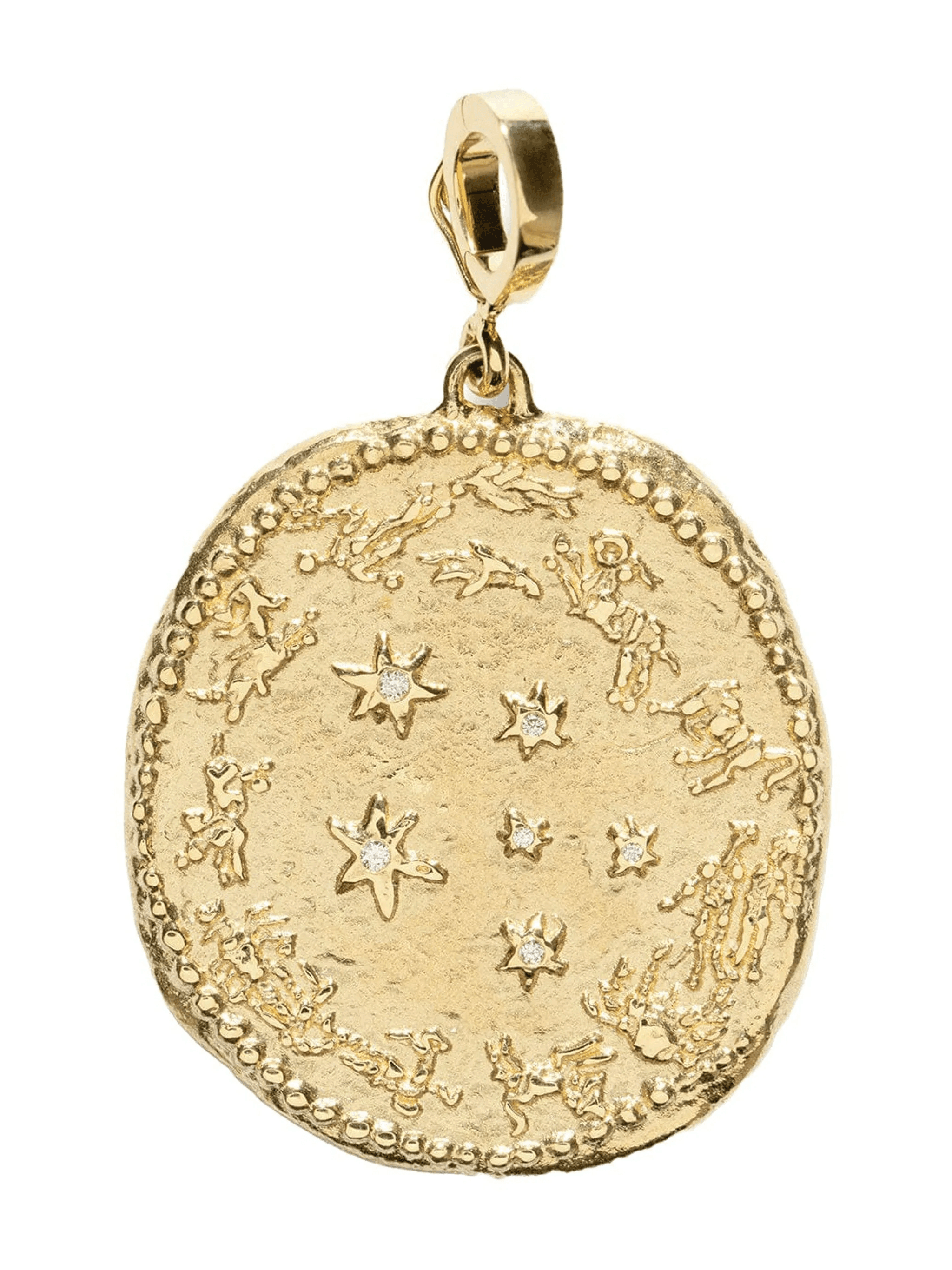 18kt yellow gold large Zodiac diamond charm - Image 1