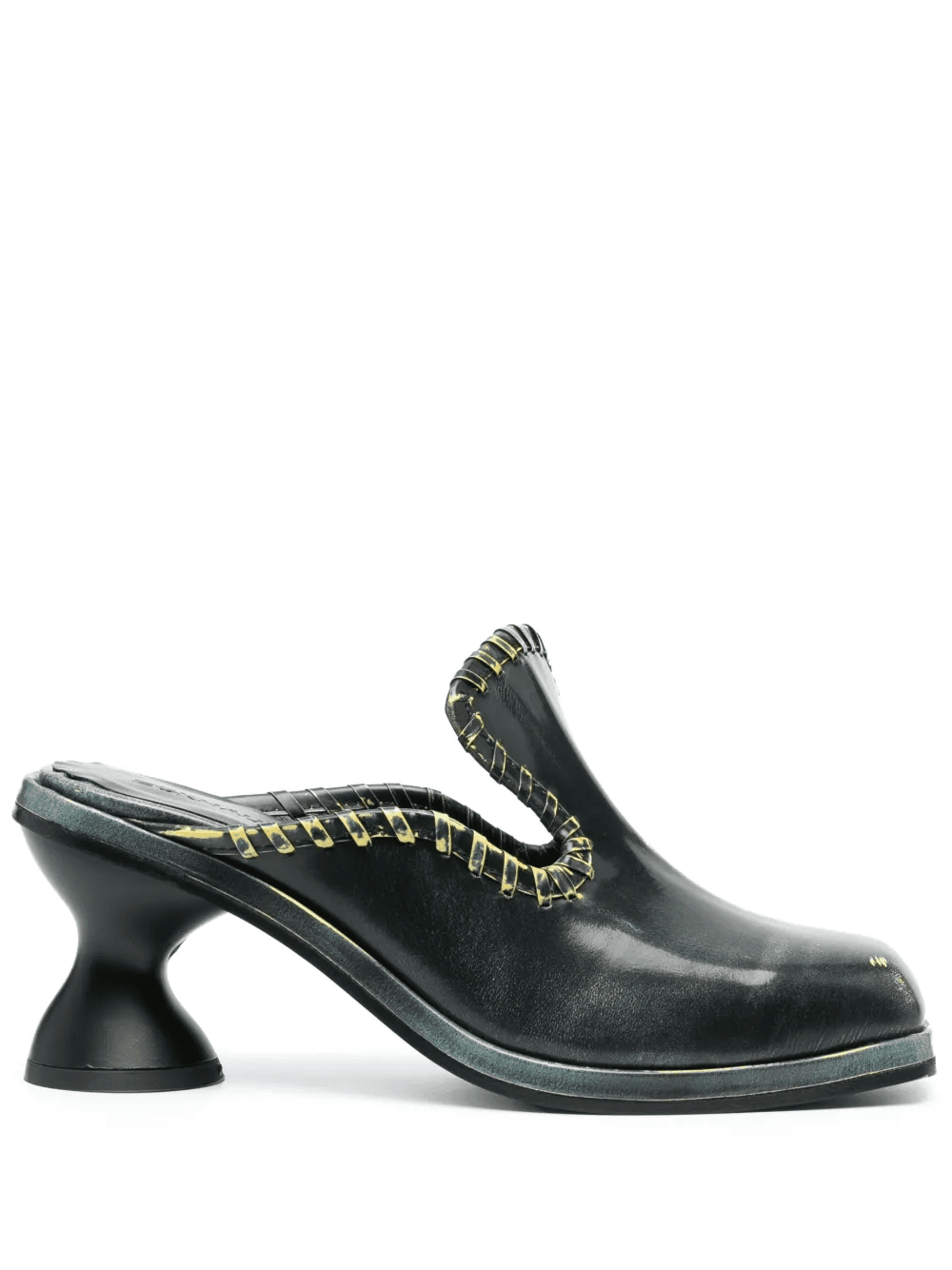 75mm square-toe leather mules - Image 1