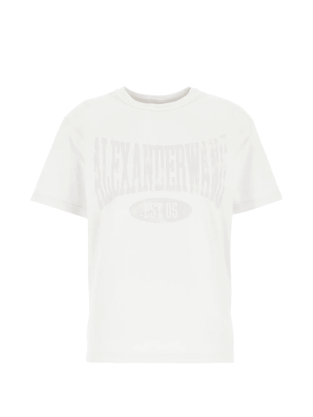 distressed-logo cotton T-shirt - Image 1