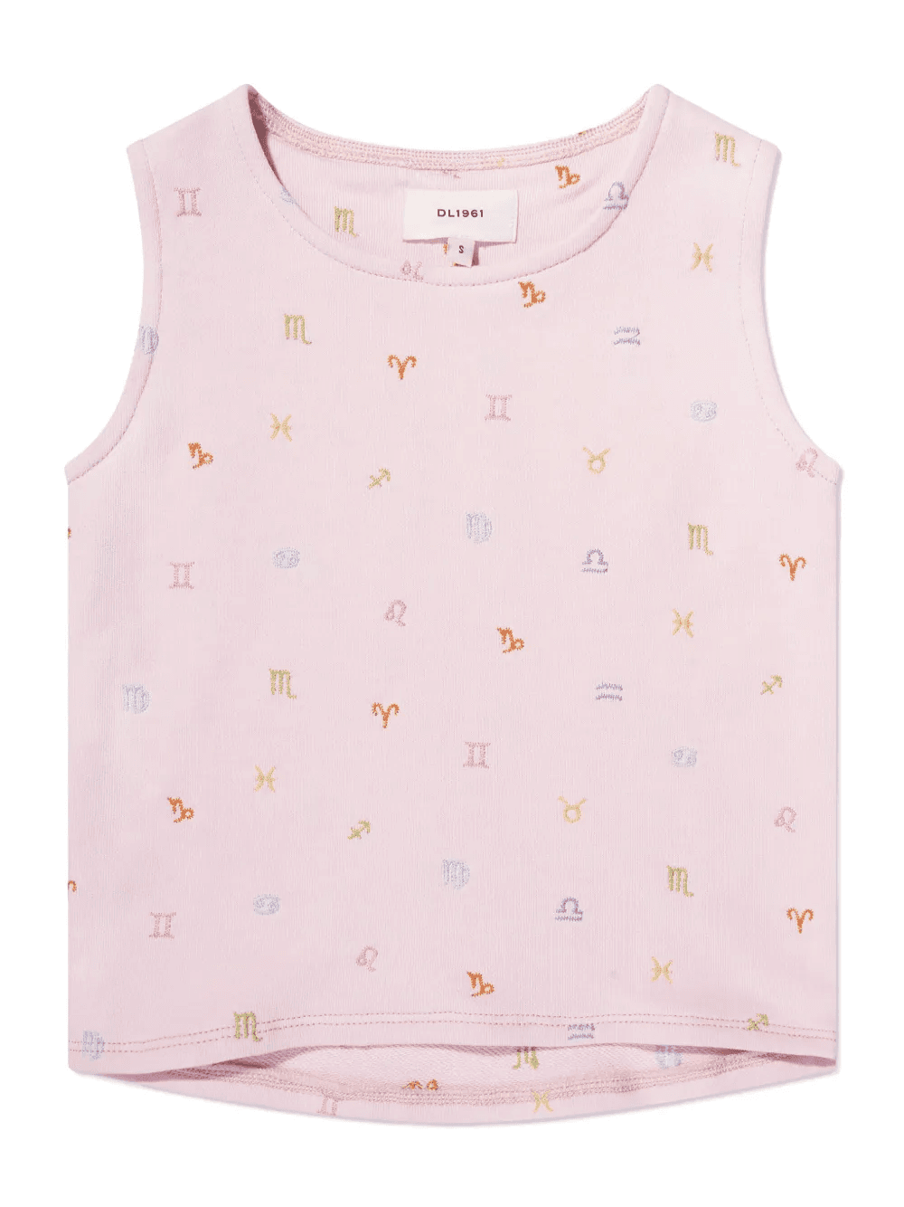star sign-embroidery cotton tank top - Image 1