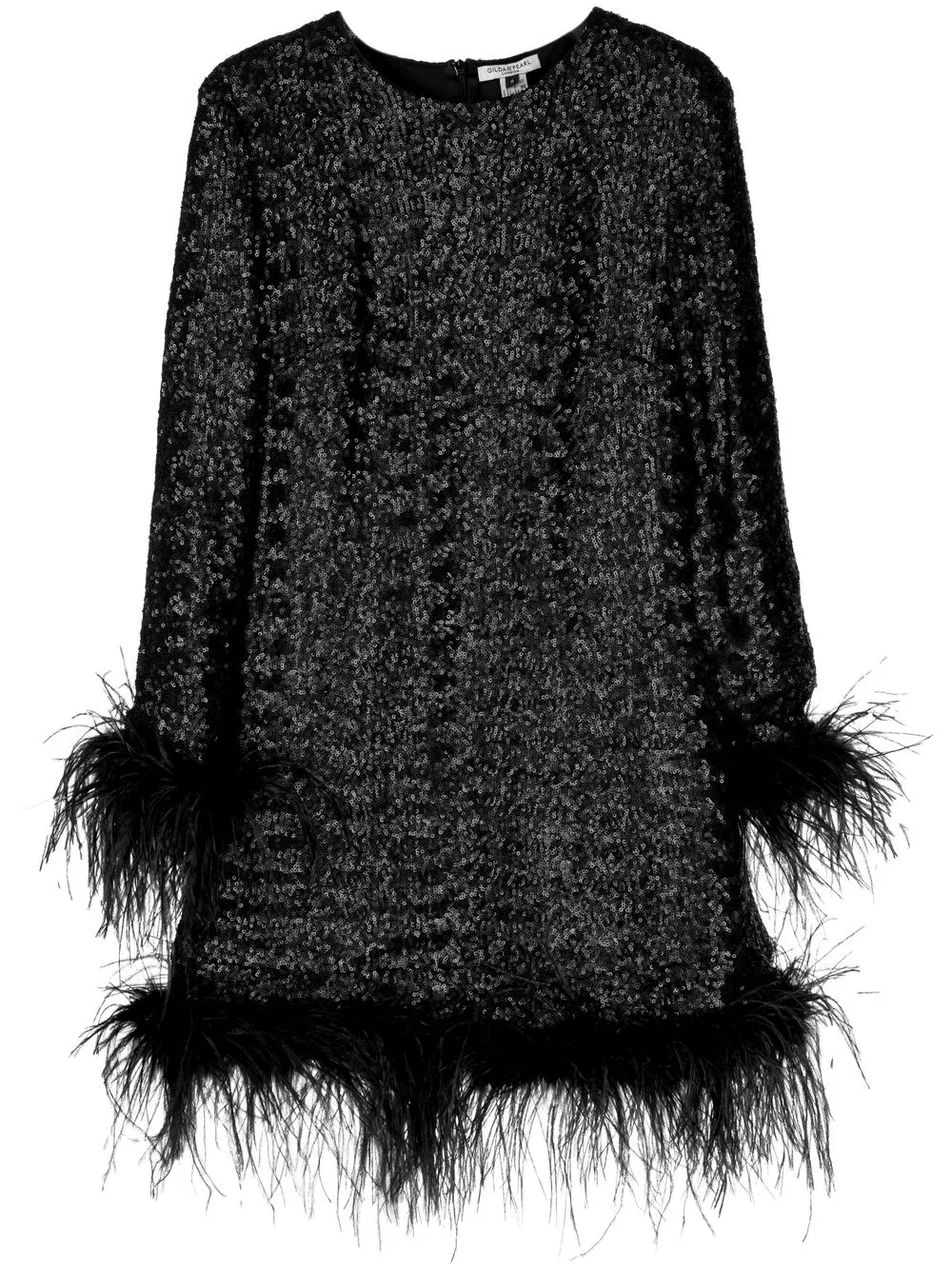 Seraphina feather-trim sequined dress - Image 1