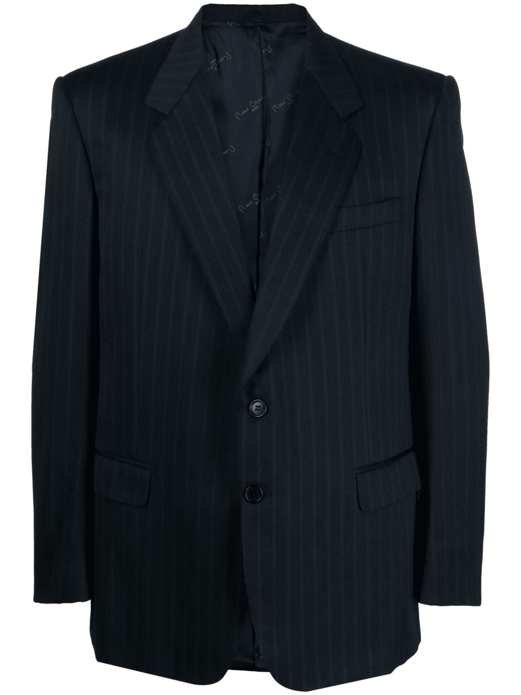 1990s pinstriped notched lapels blazer - Image 1