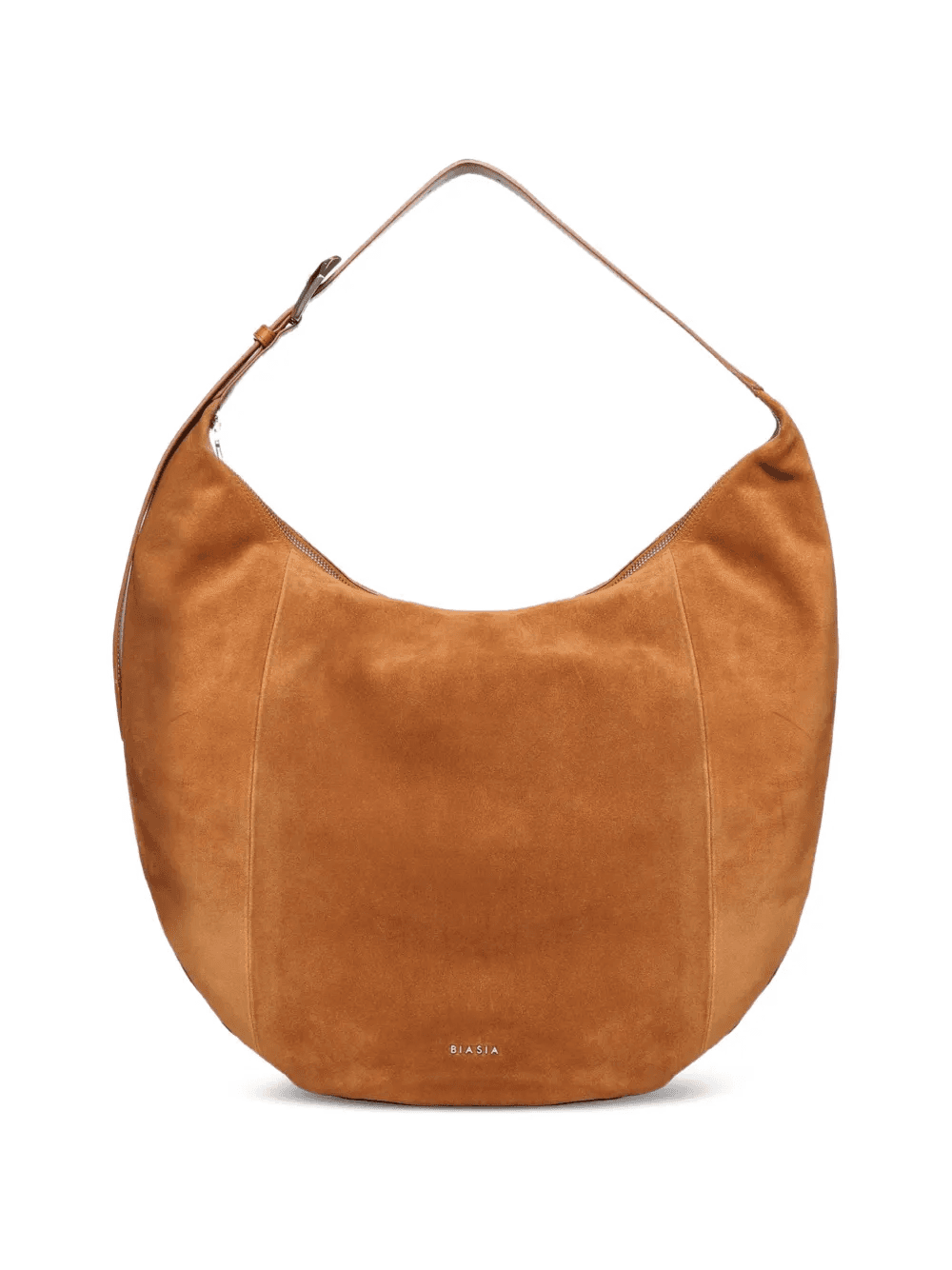 zip suede shoulder bag - Image 1