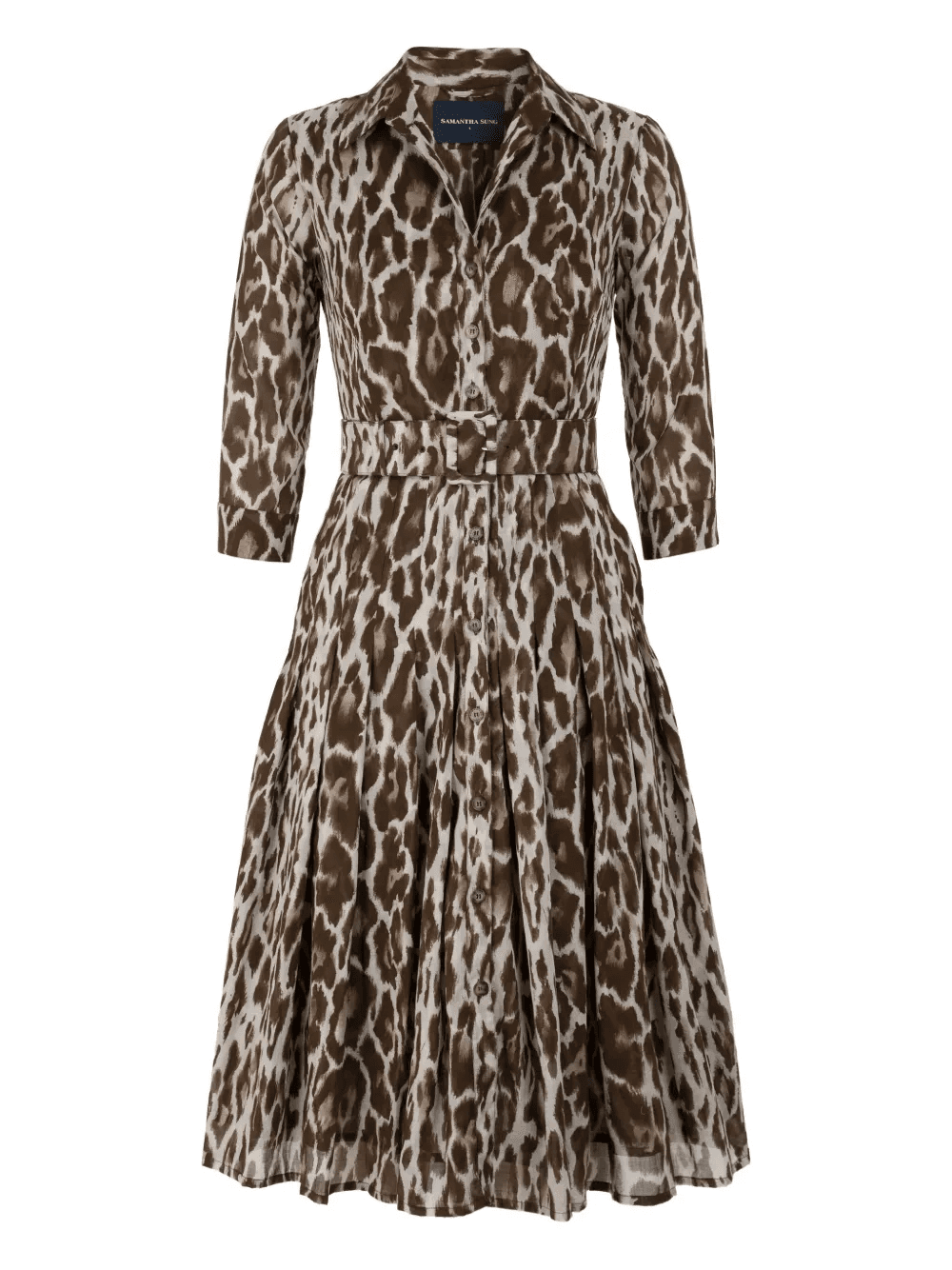 Audrey leopard-print belted dress - Image 1
