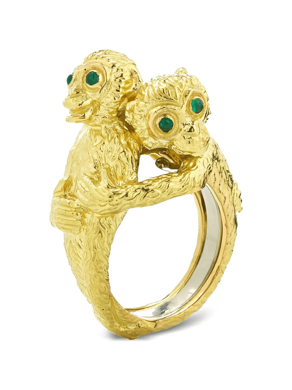monkey-motif emerald ring - Image 1