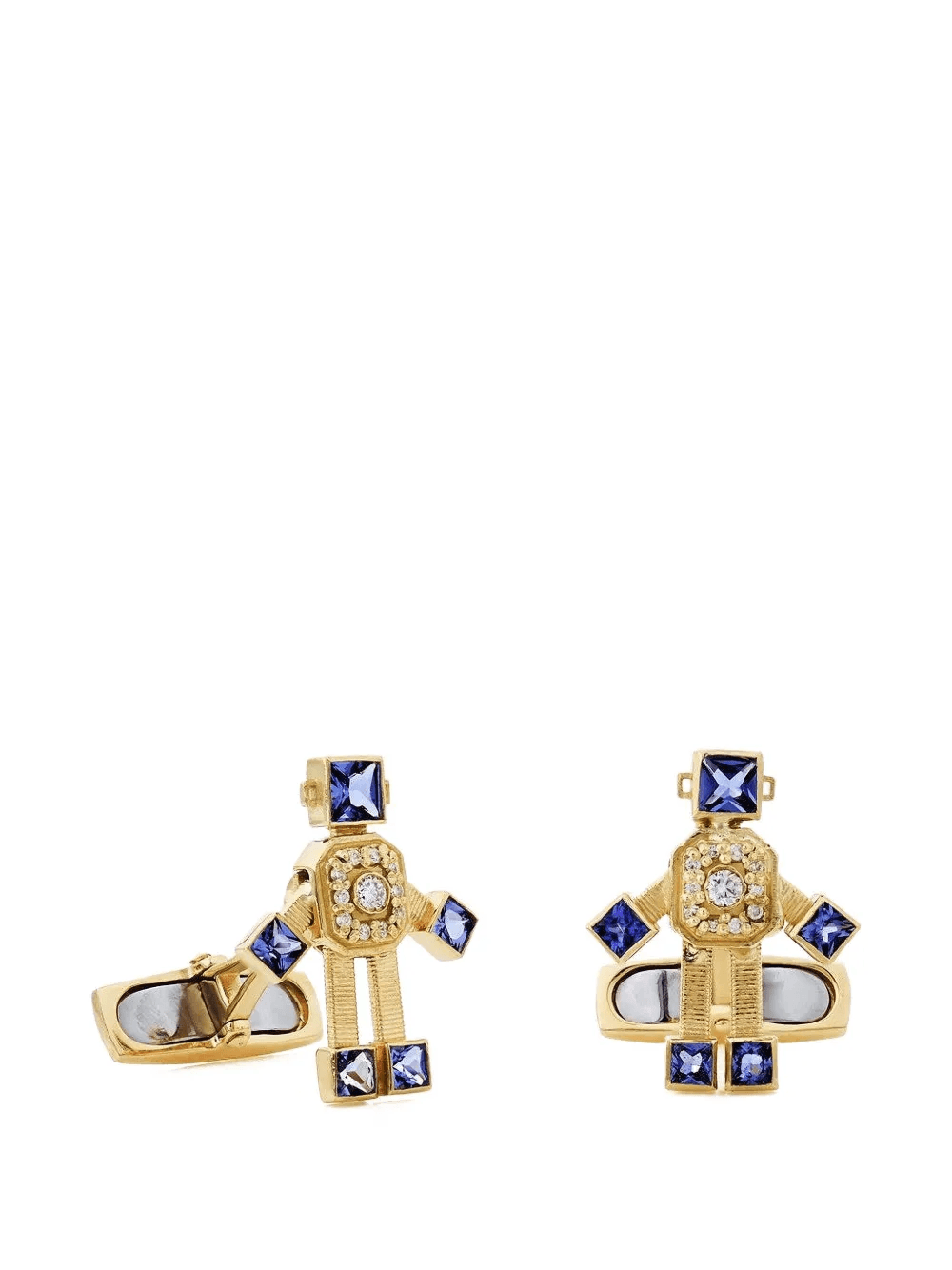 diamond tanzanite robot cufflinks - Image 1