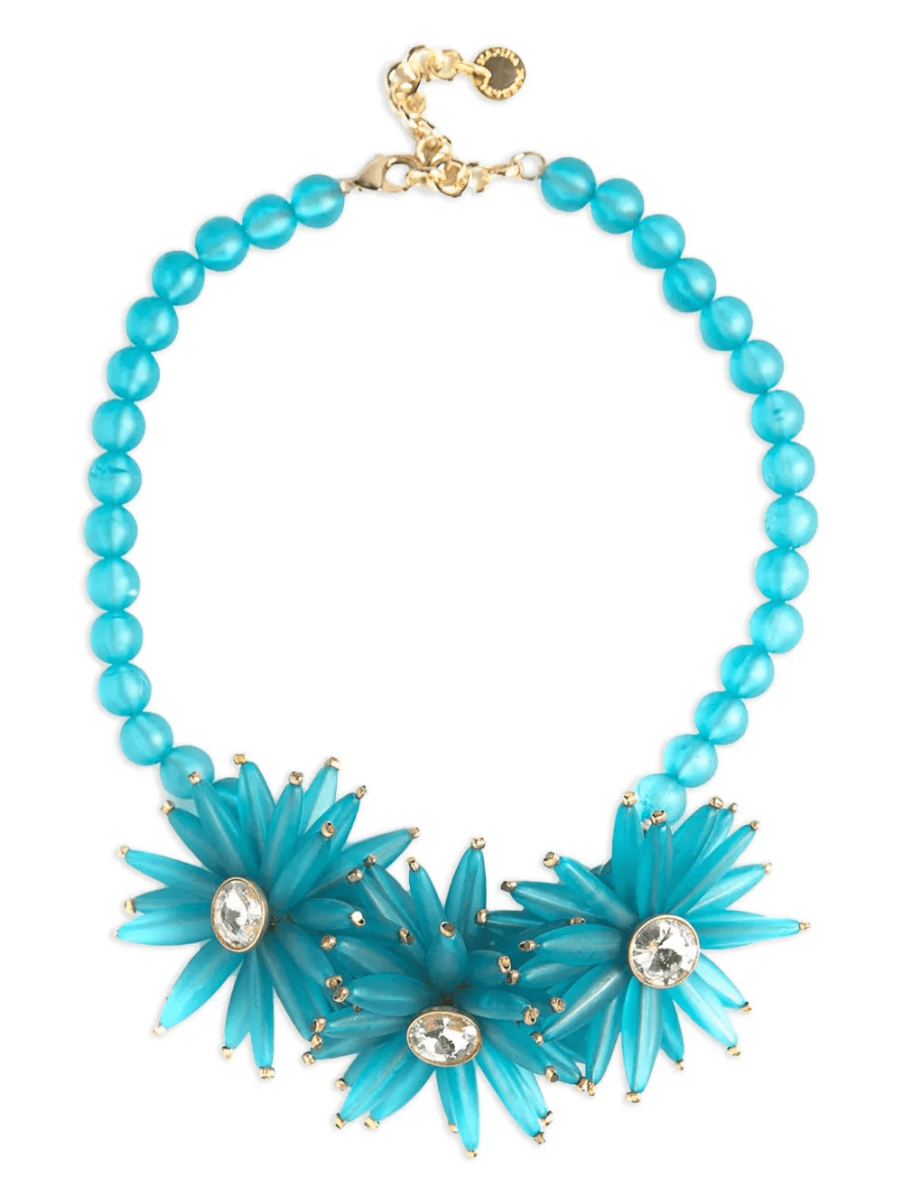Azure beaded flower necklace - Image 1
