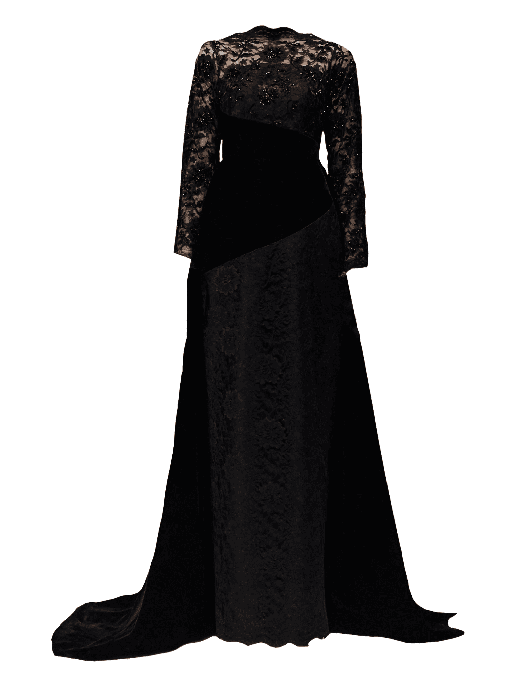 lace-panel maxi dress - Image 1