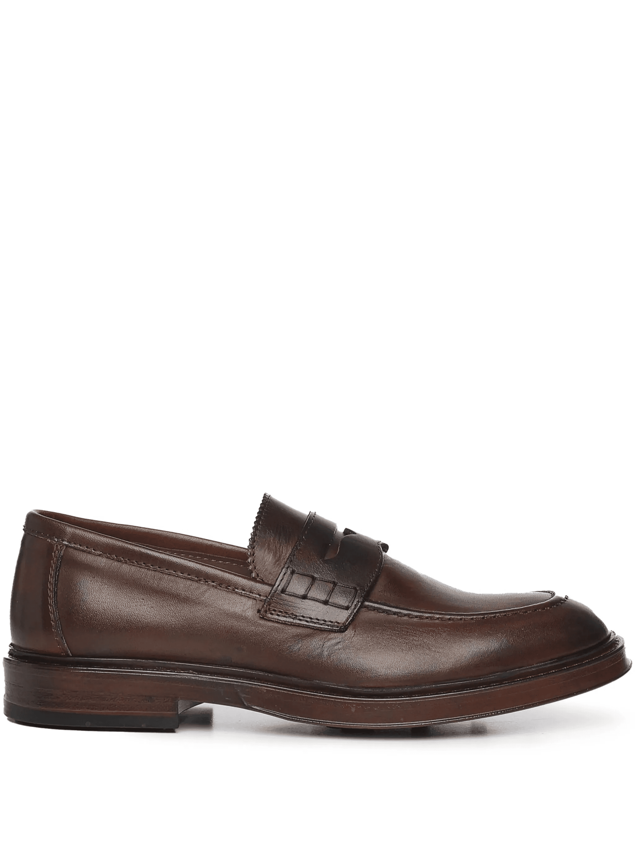 leather round-toe loafers - Image 1