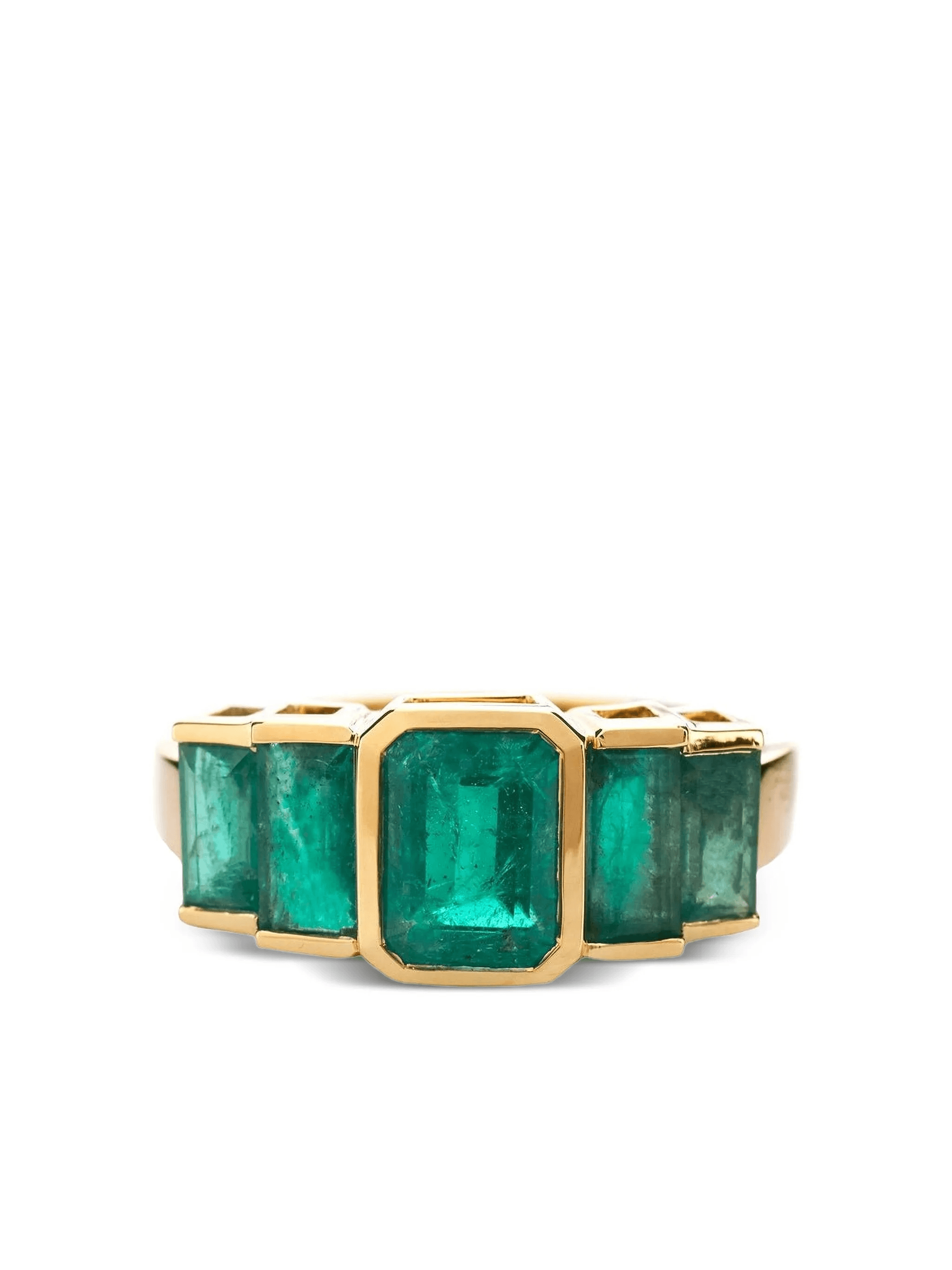 18K yellow gold emerald ring - Image 1