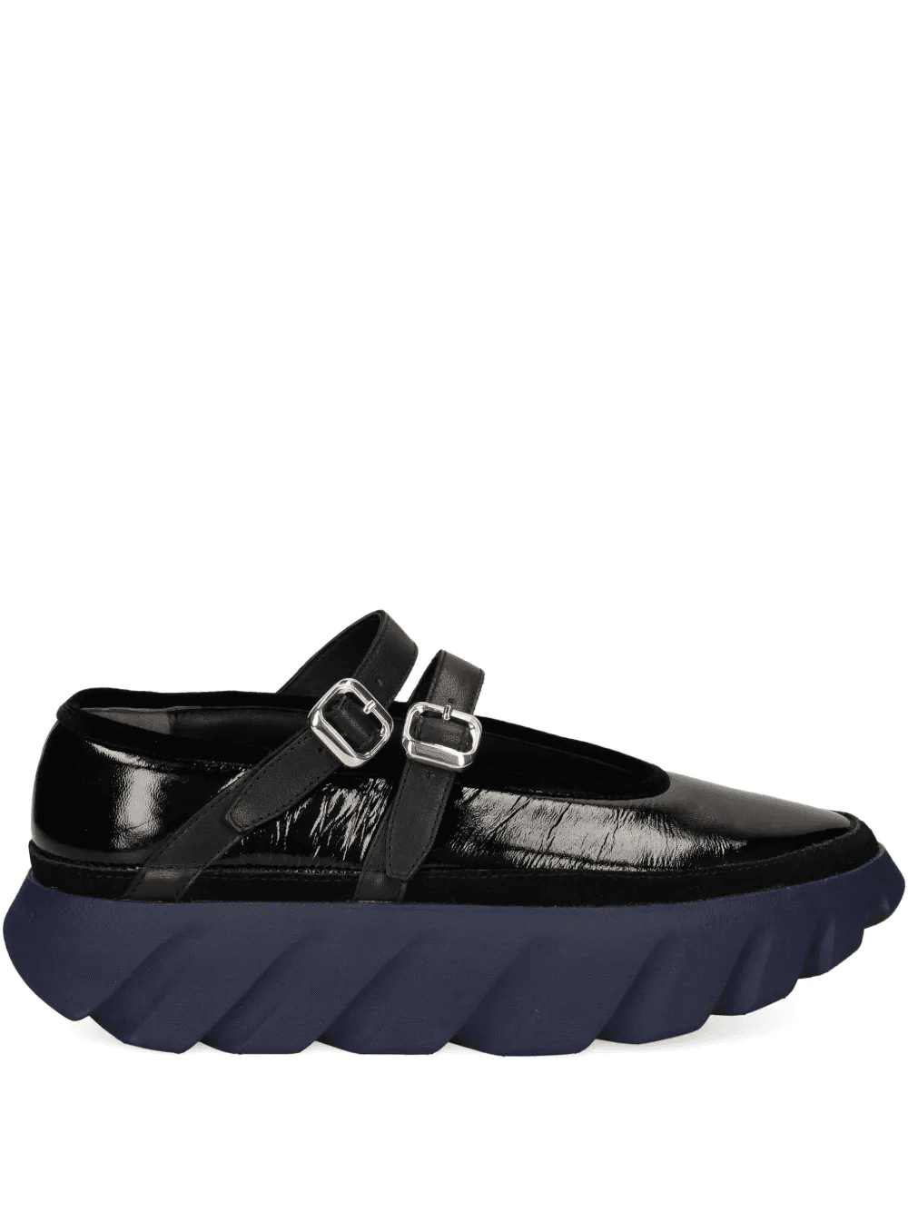 double-buckle leather flat pumps - Image 1