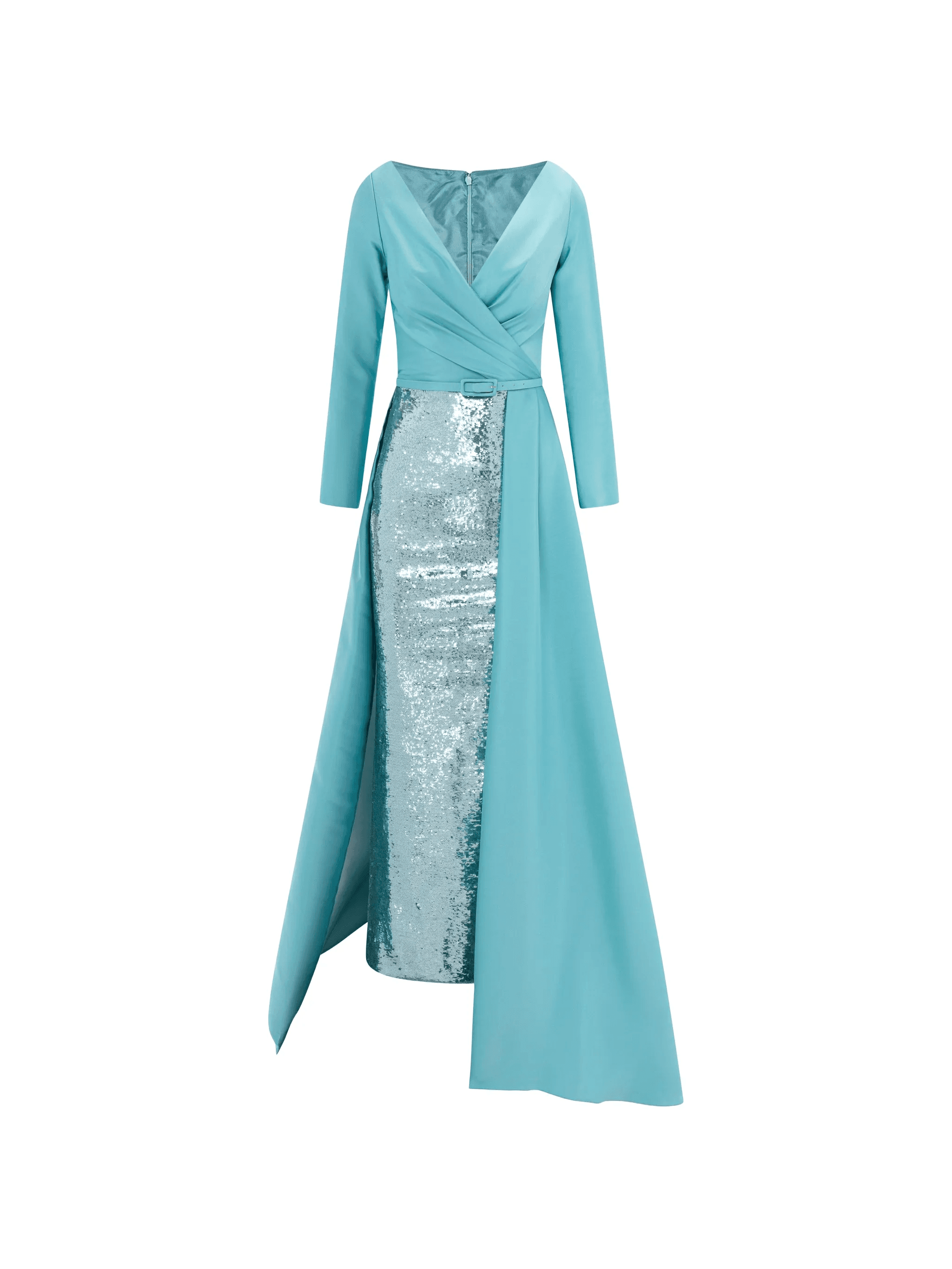 overlap sequin-skirt maxi dress - Image 1