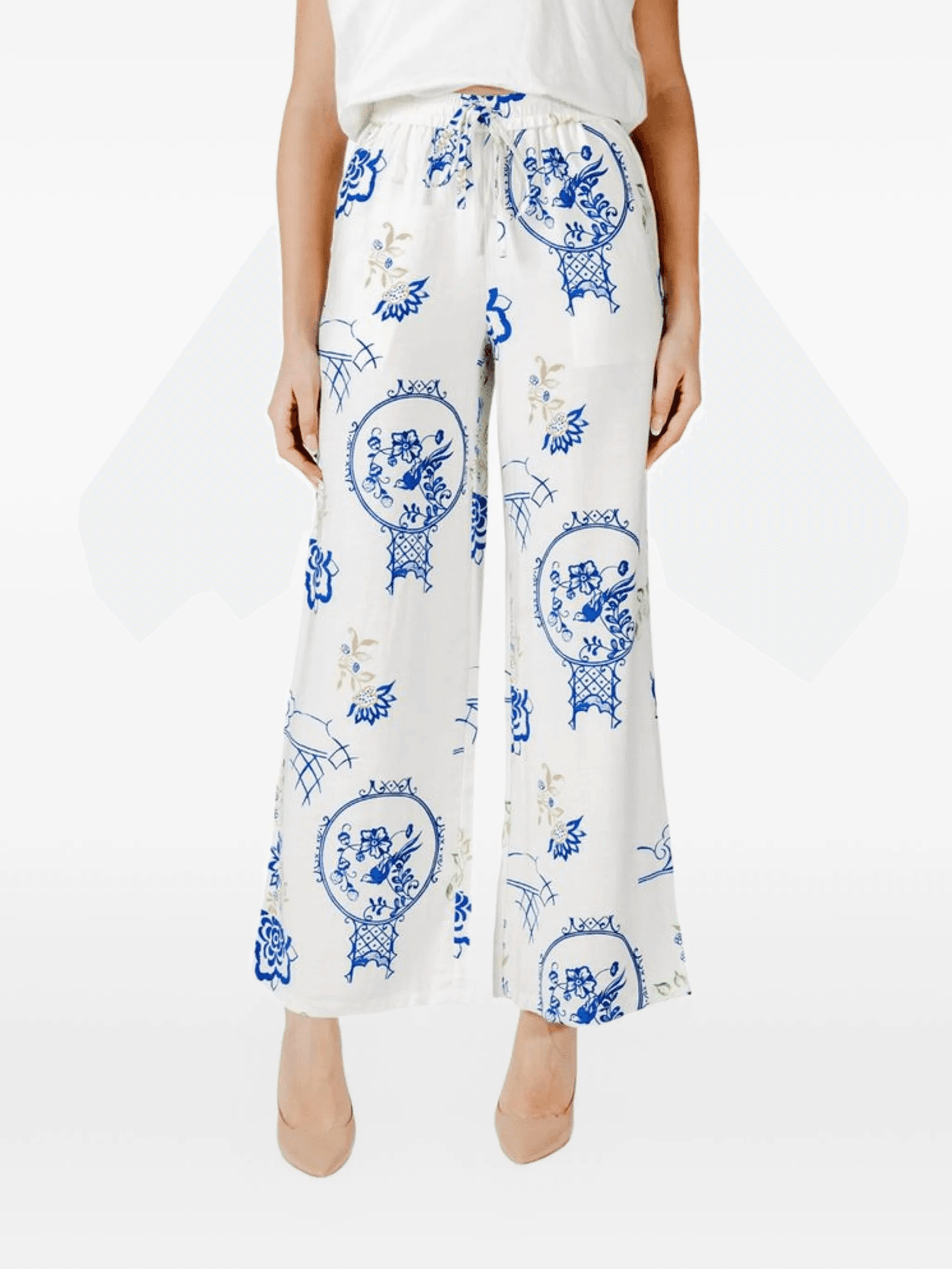 floral-print wide-leg trousers - Image 1