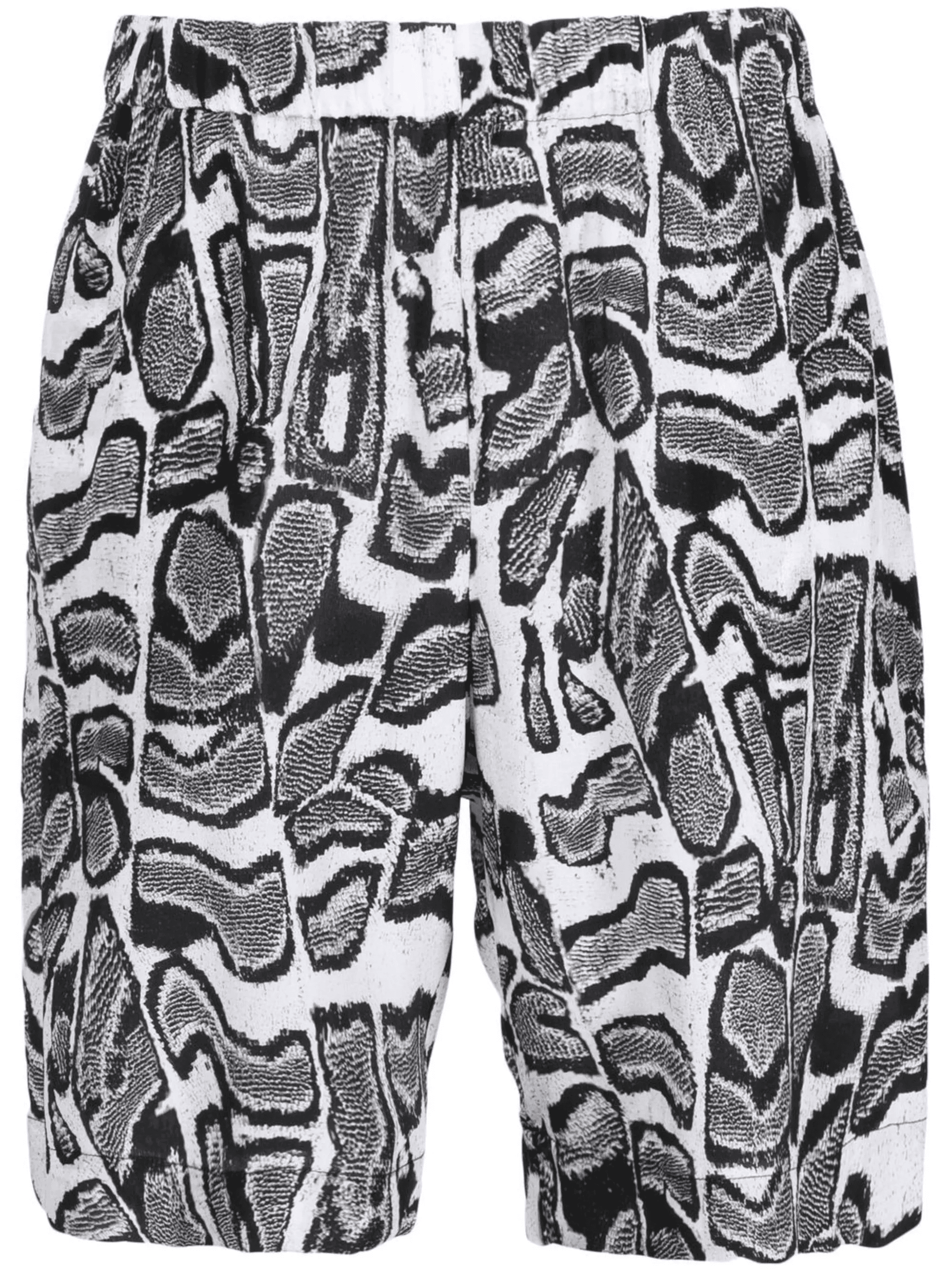 abstract-pattern silk shorts - Image 1