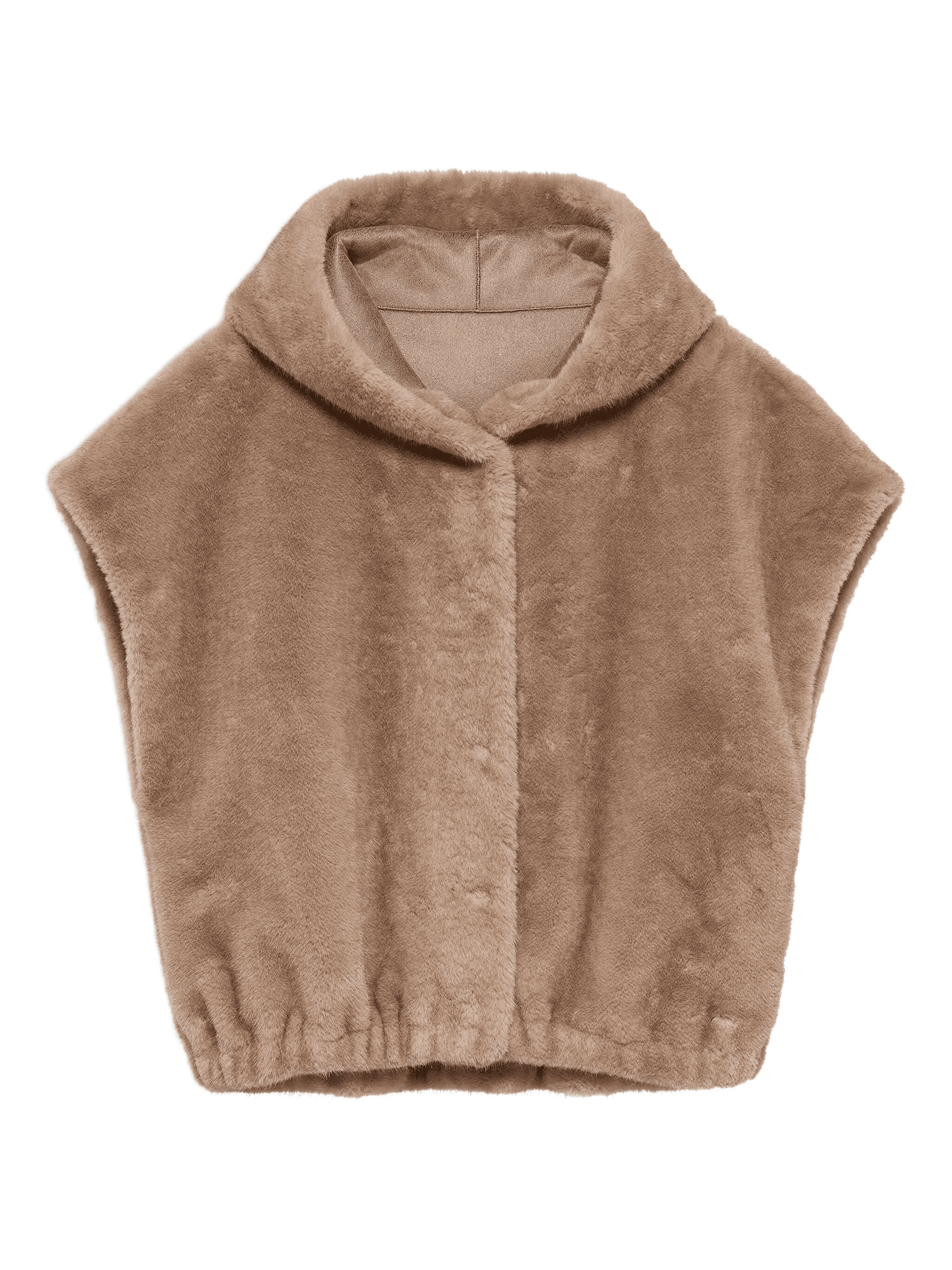 hooded faux-fur gilet - Image 1