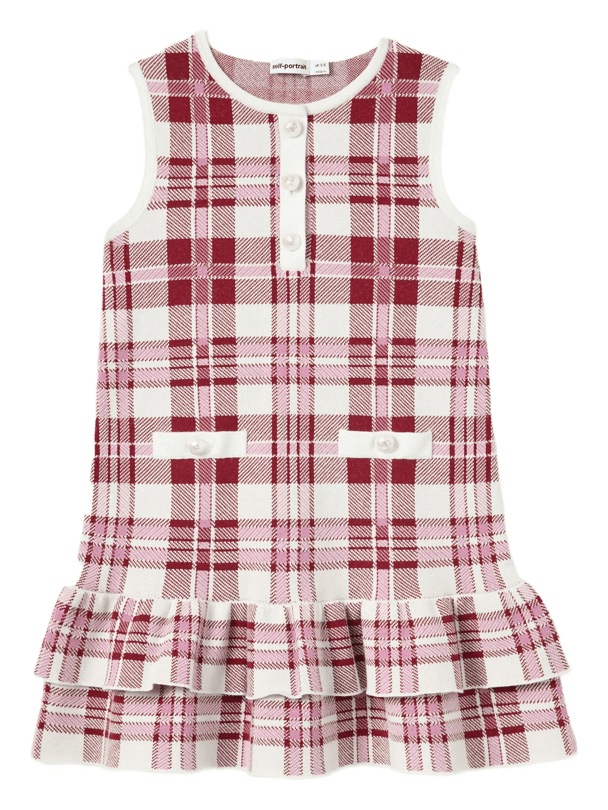 pearl-button ruffled dress - Image 1