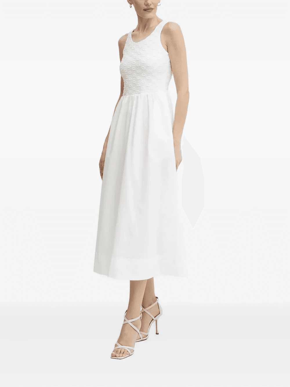 embroidered-bodice midi dress - Image 1