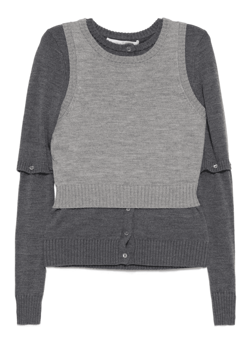 layered cardigan top - Image 1