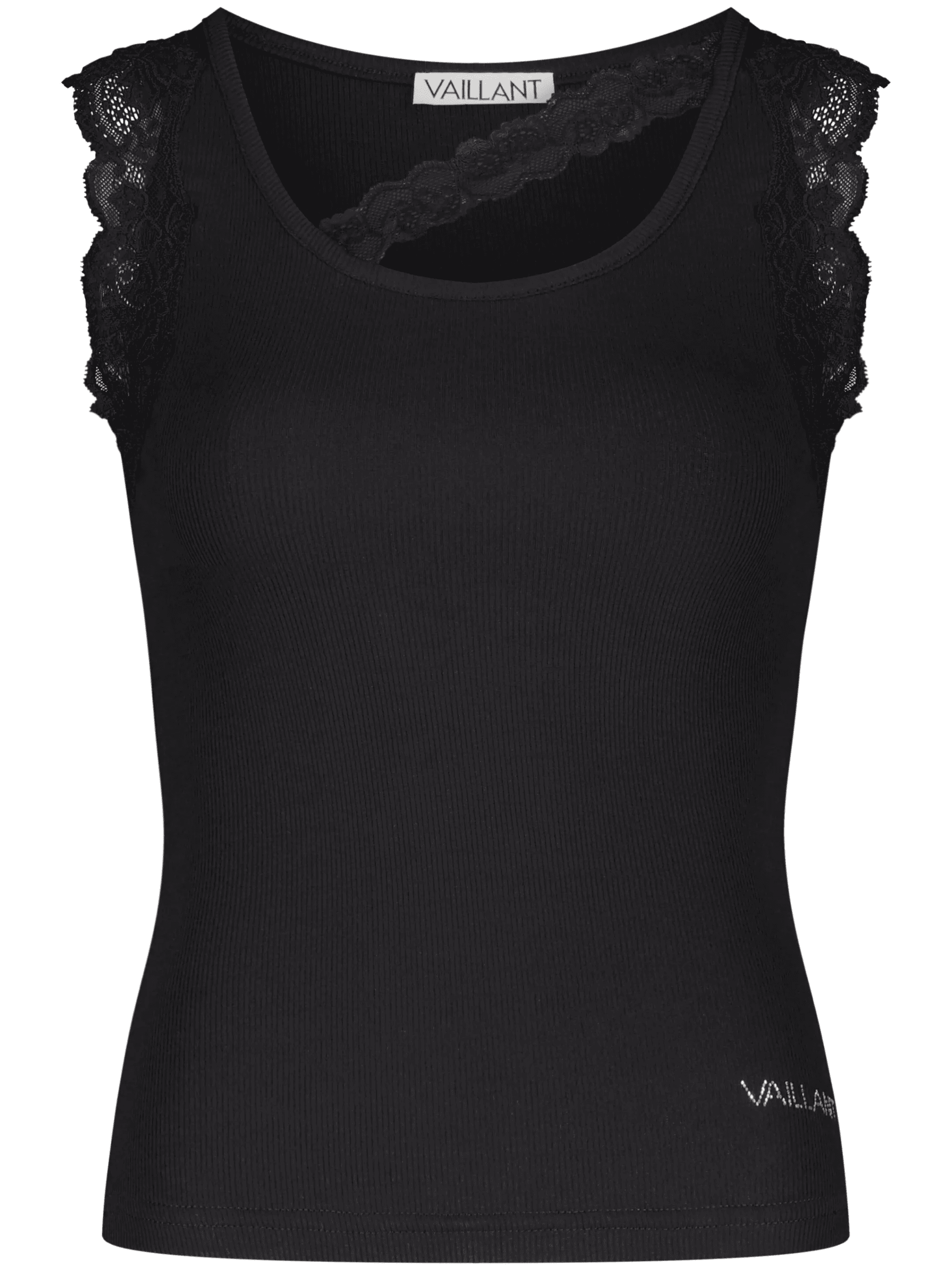 lace-trim ribbed tank top - Image 1