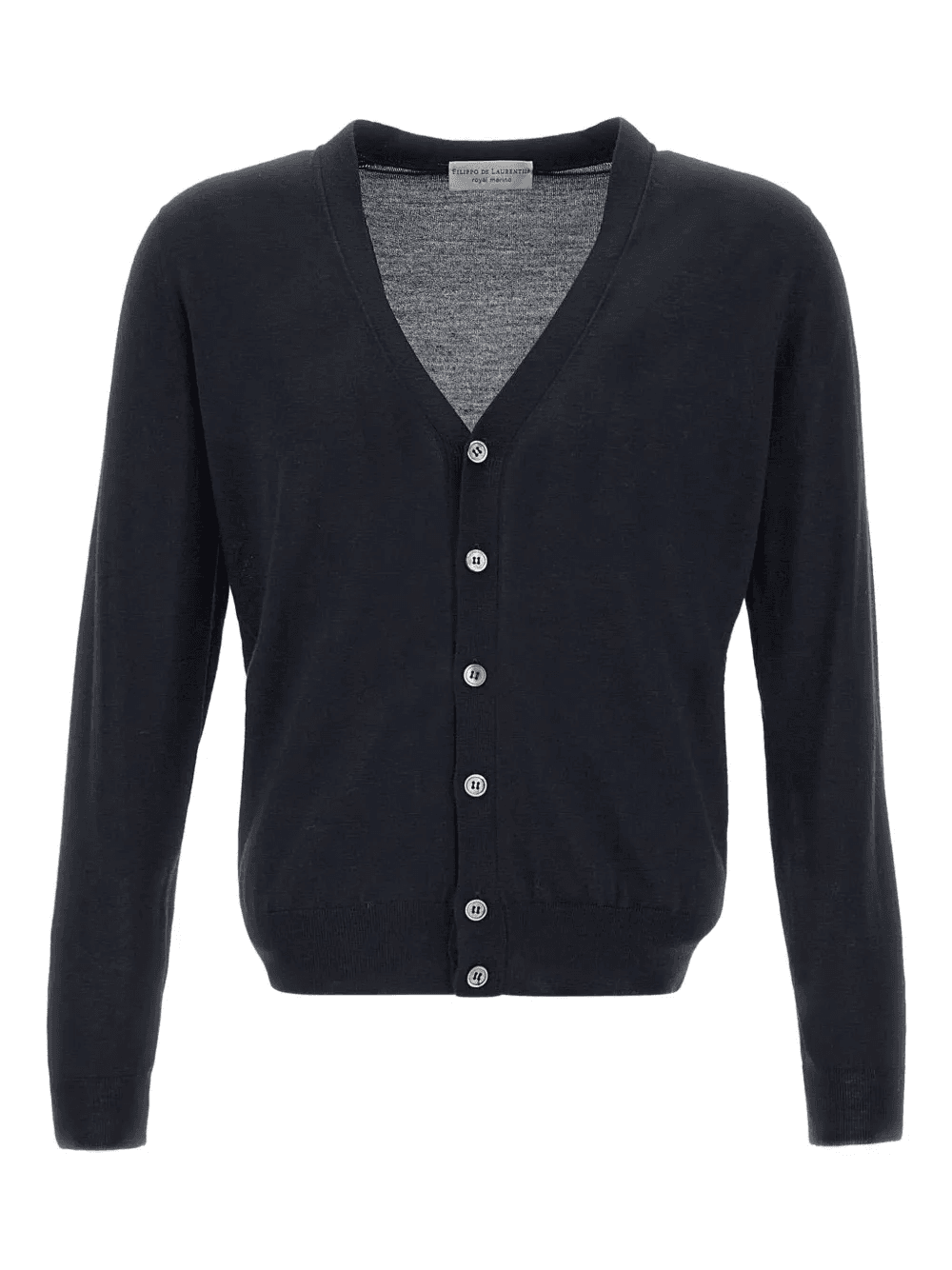 V-neck ribbed-edge cardigan - Image 1