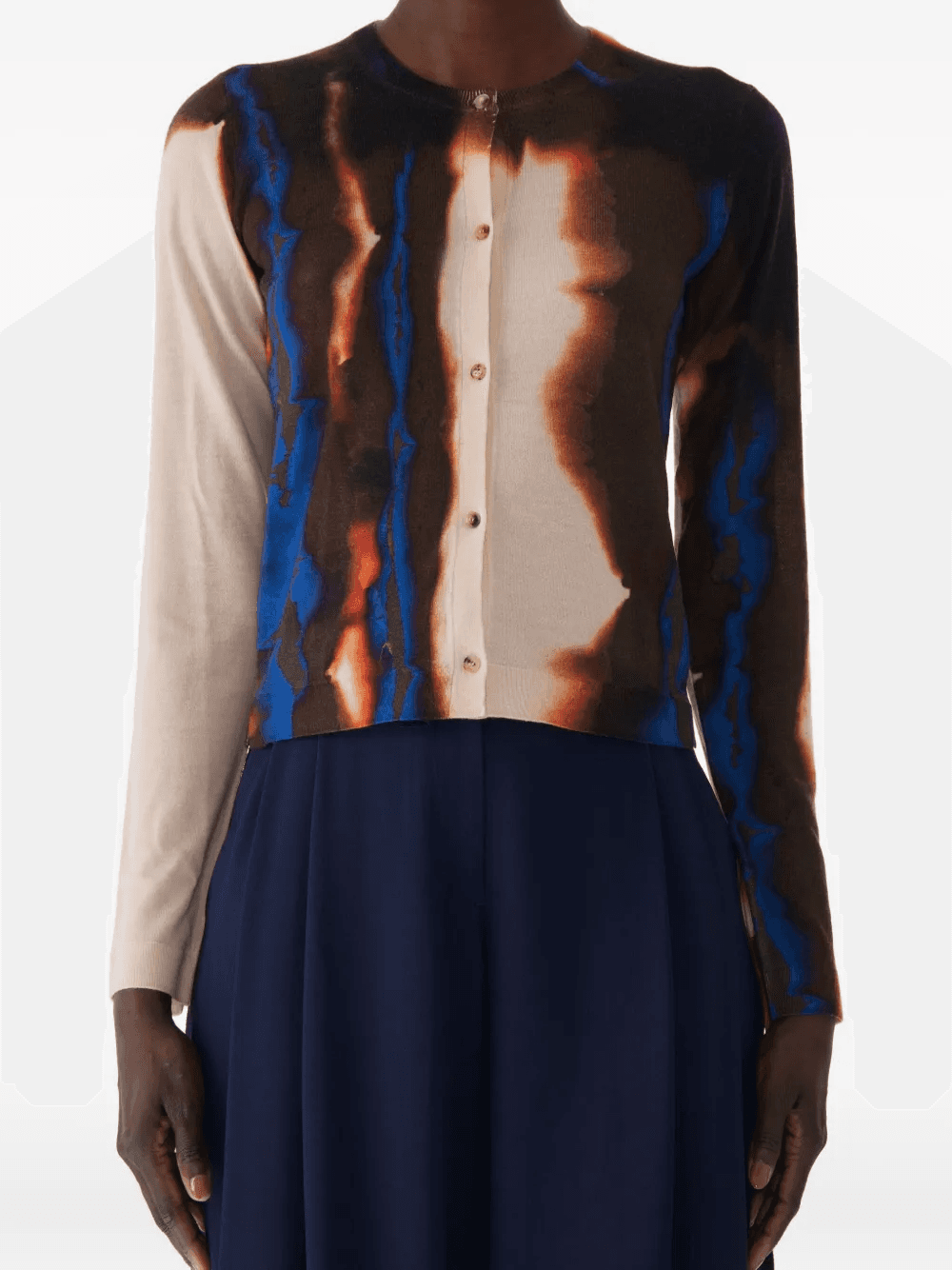 Diffused Ombre Stripe wool cardigan - Image 1