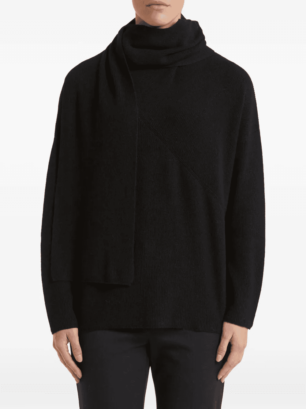 scarf-detail sweater - Image 1