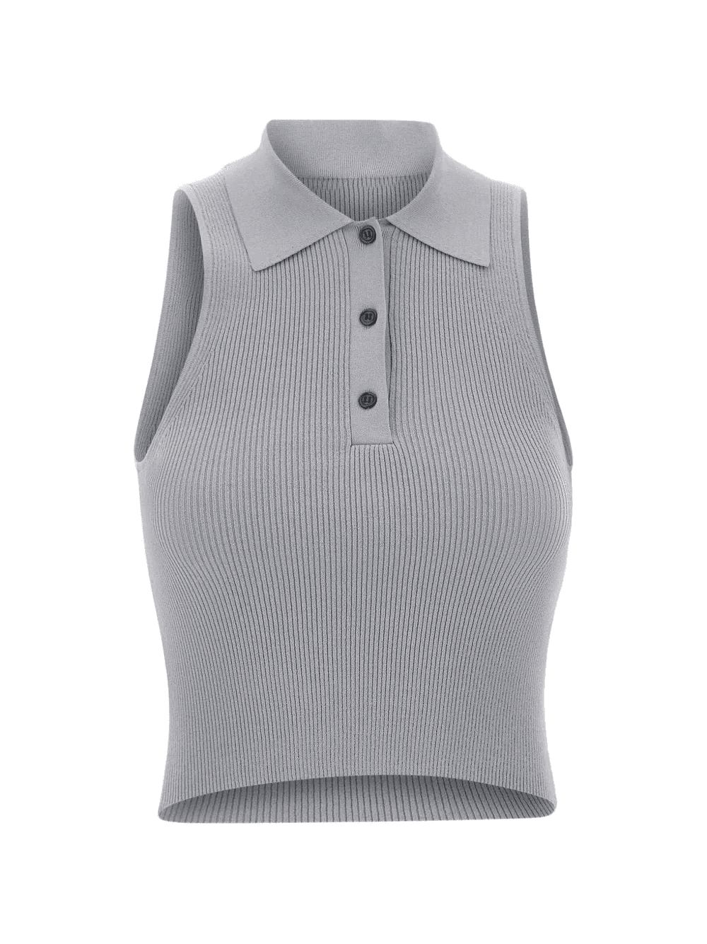Trine ribbed button polo top - Image 1