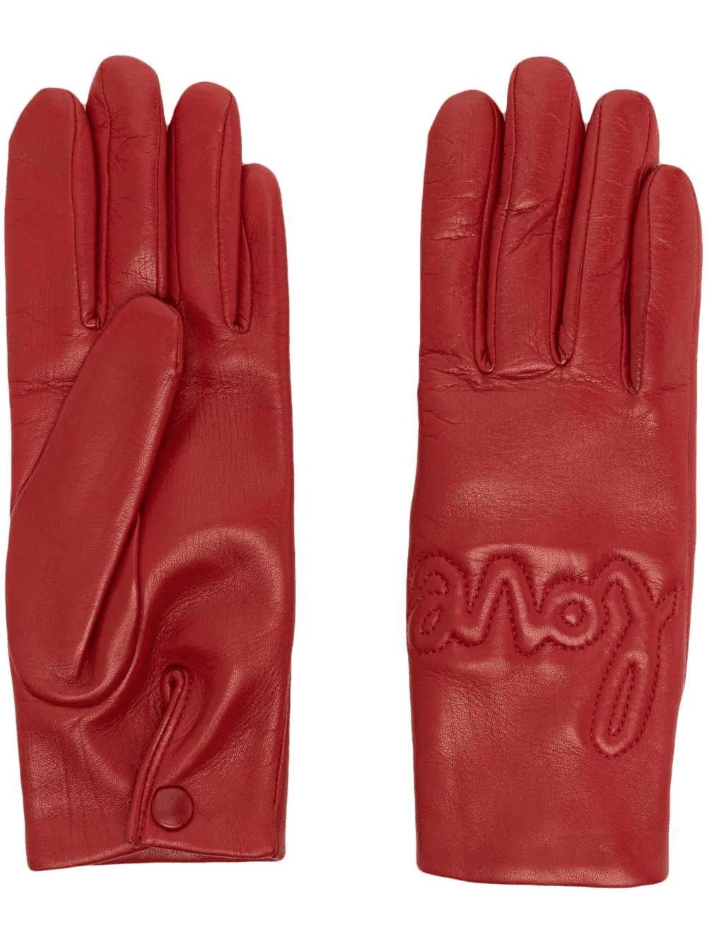 decorative-stitching leather gloves - Image 1