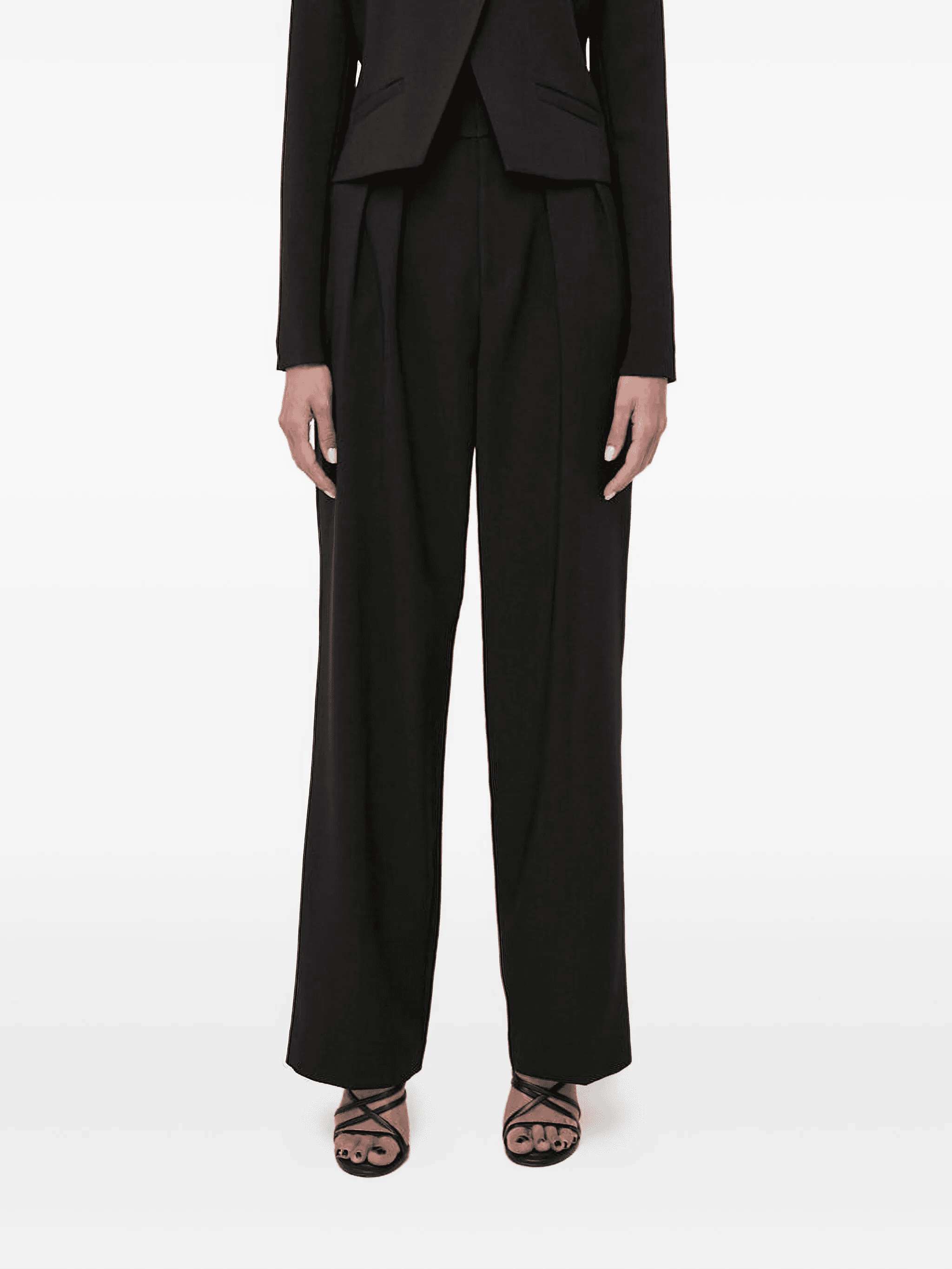 pleated jewel-embellished straight trousers - Image 1